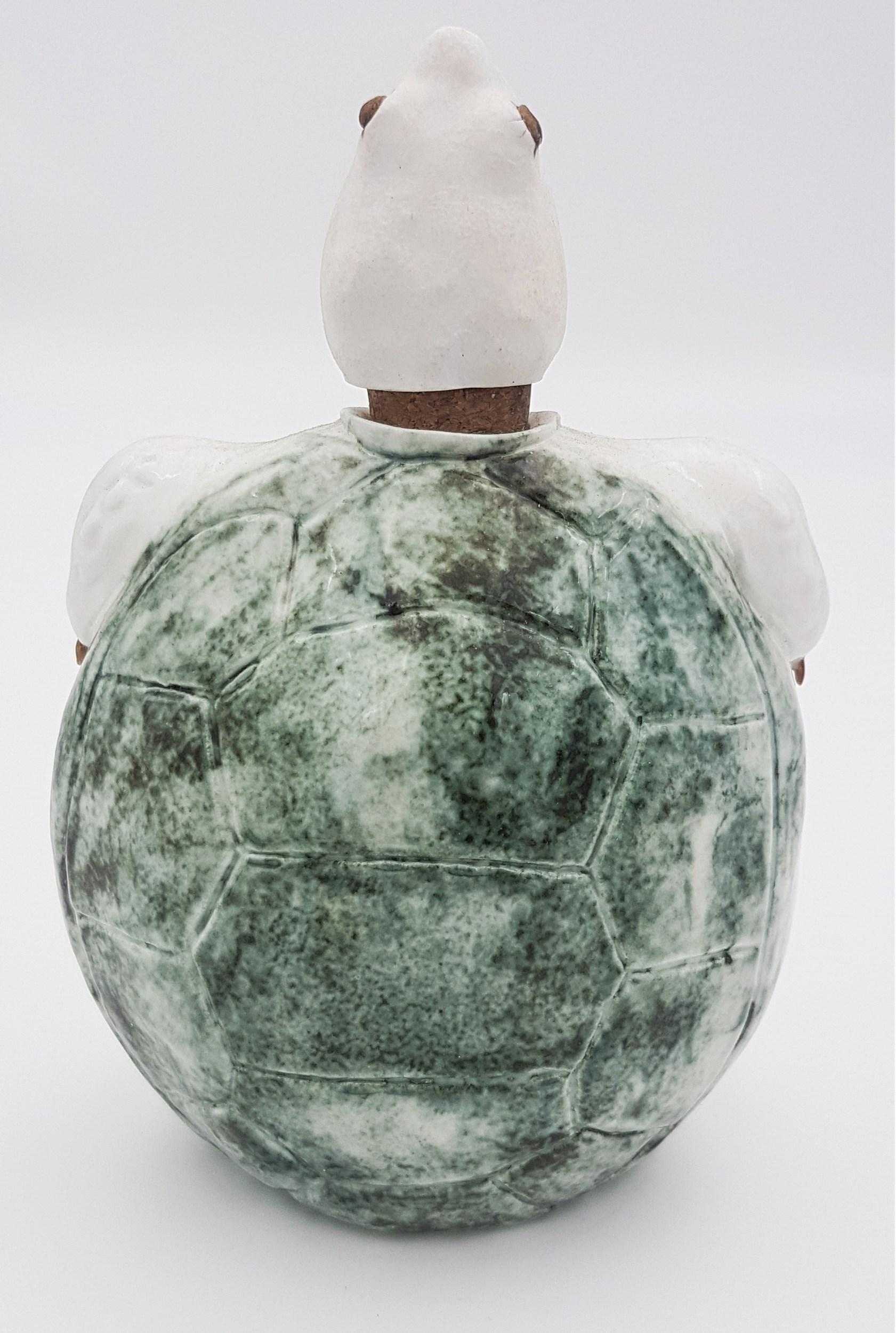 Green Turtle Flask (Porcelain, Hand-made, Unique, Original, Gift Idea) For Sale 1