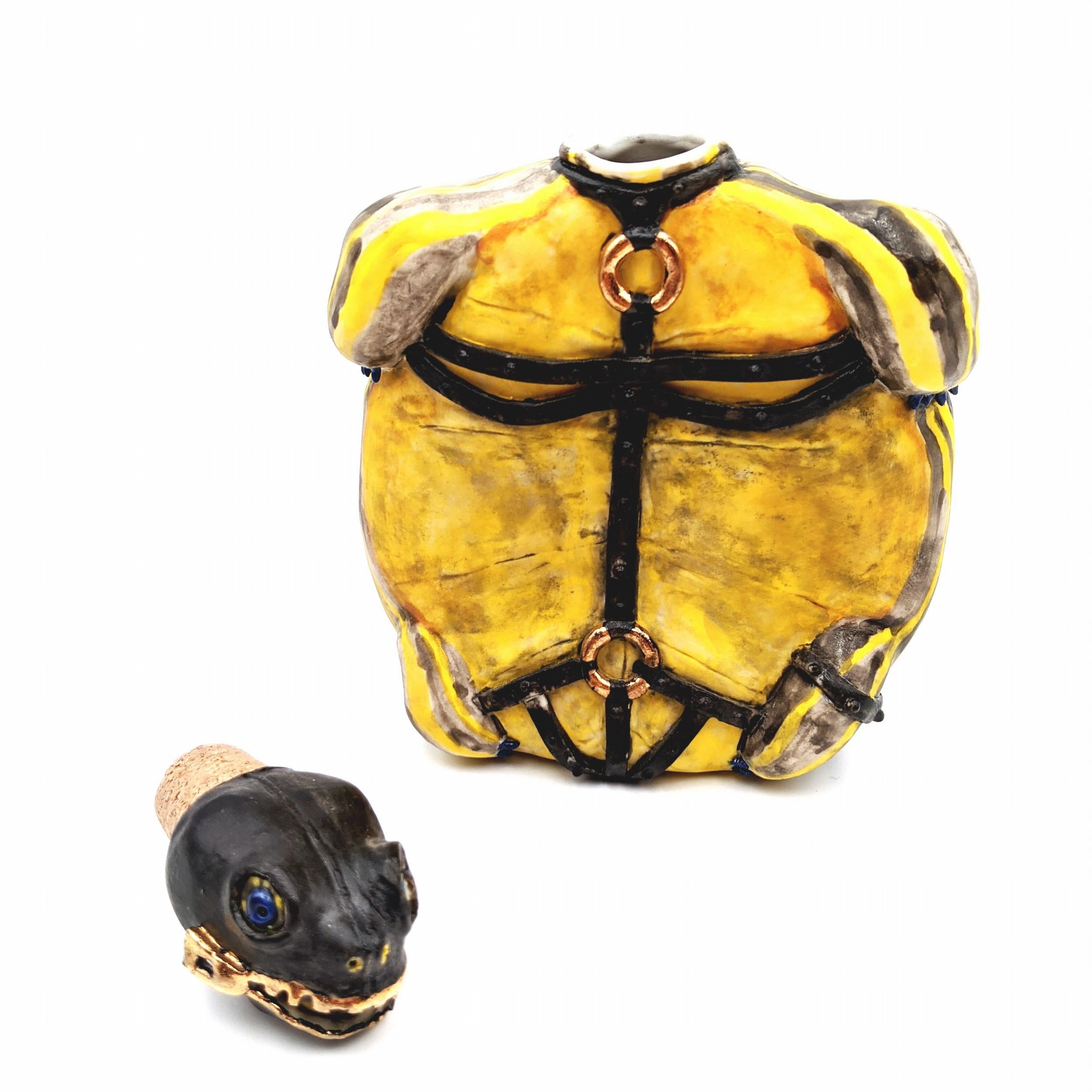 Yours For The Taking Turtle Flask - Contemporary Sculpture by Brandon Schnur