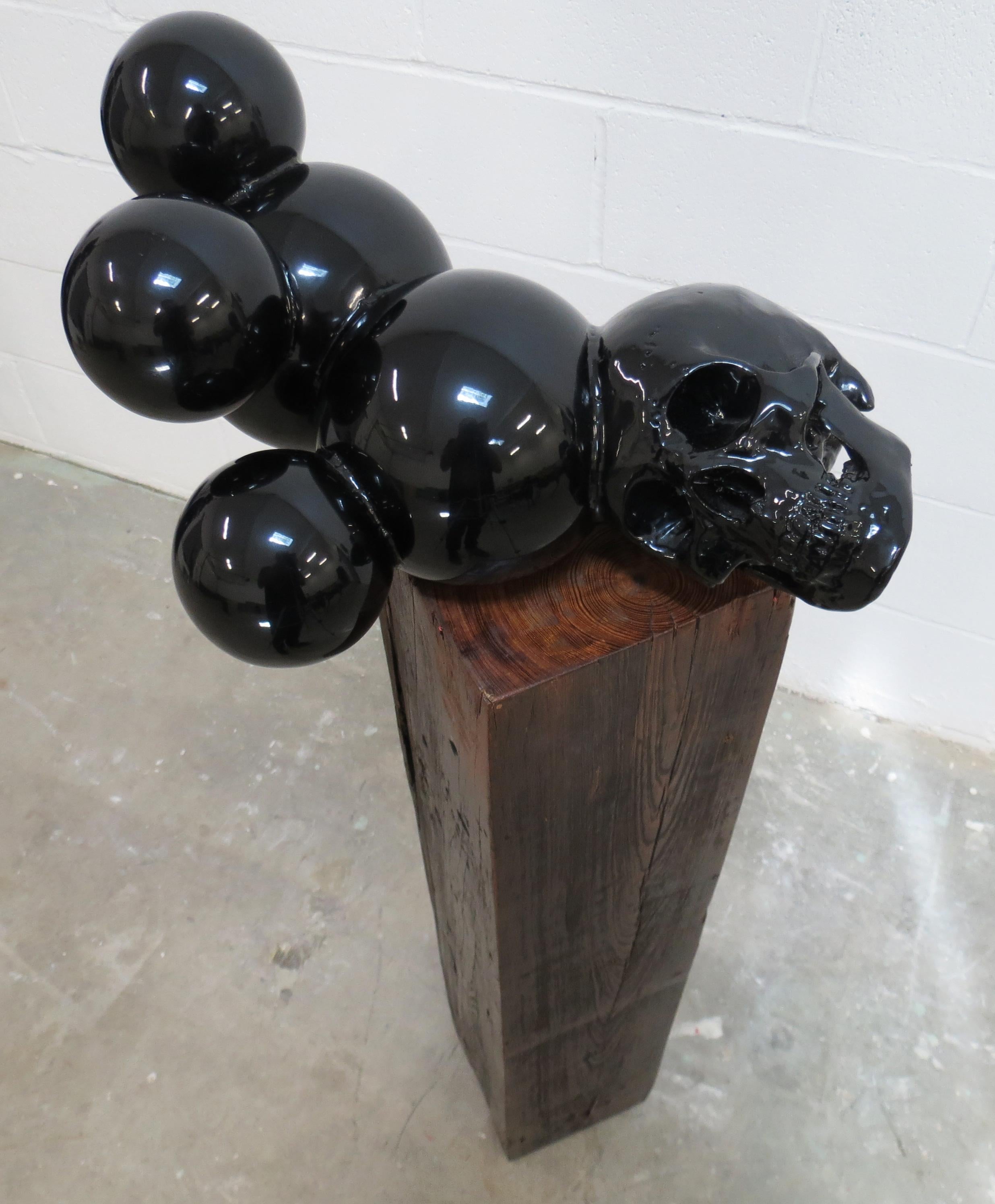  The sculpture Cranium (2020) is an exploration of consciousness in isolation. It re-imagines the human skull as an ever-expanding container, complete with its own internalized logic that is a mystery to the viewer. Its deep, seductive surface