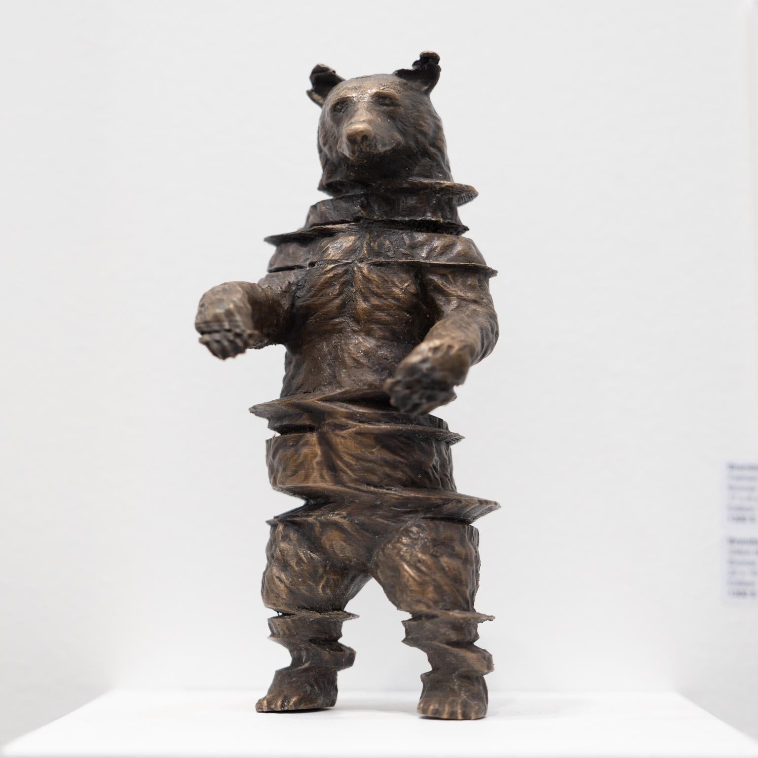 Brandon Vickerd Figurative Sculpture - Glitch Bear (model)