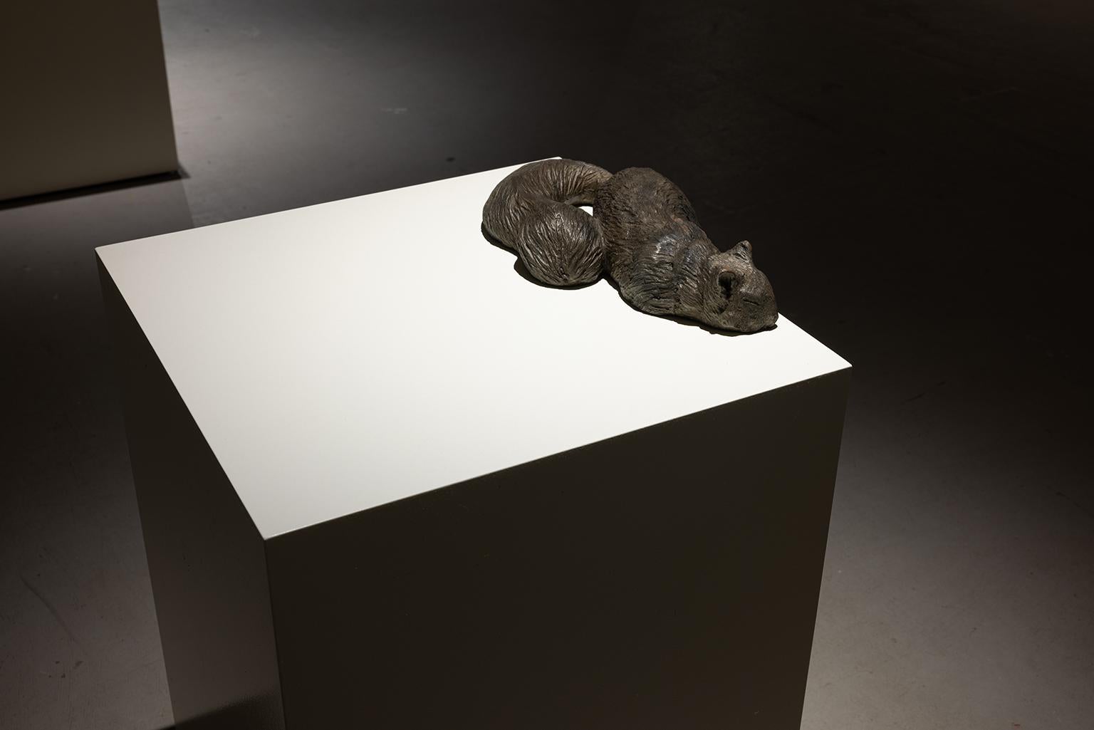 Iron Squirrel - Gray Figurative Sculpture by Brandon Vickerd