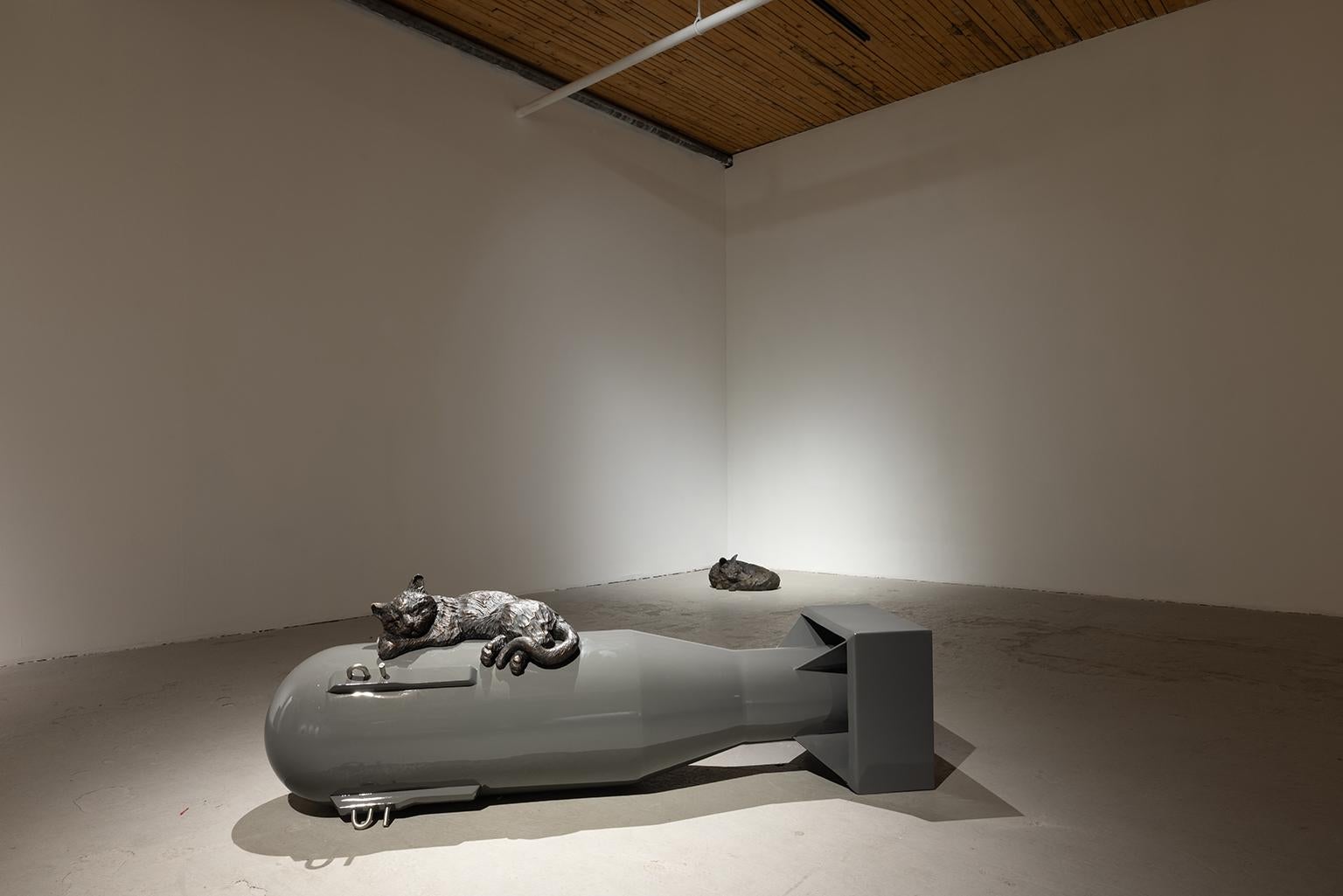 Little Boy - Gold Figurative Sculpture by Brandon Vickerd