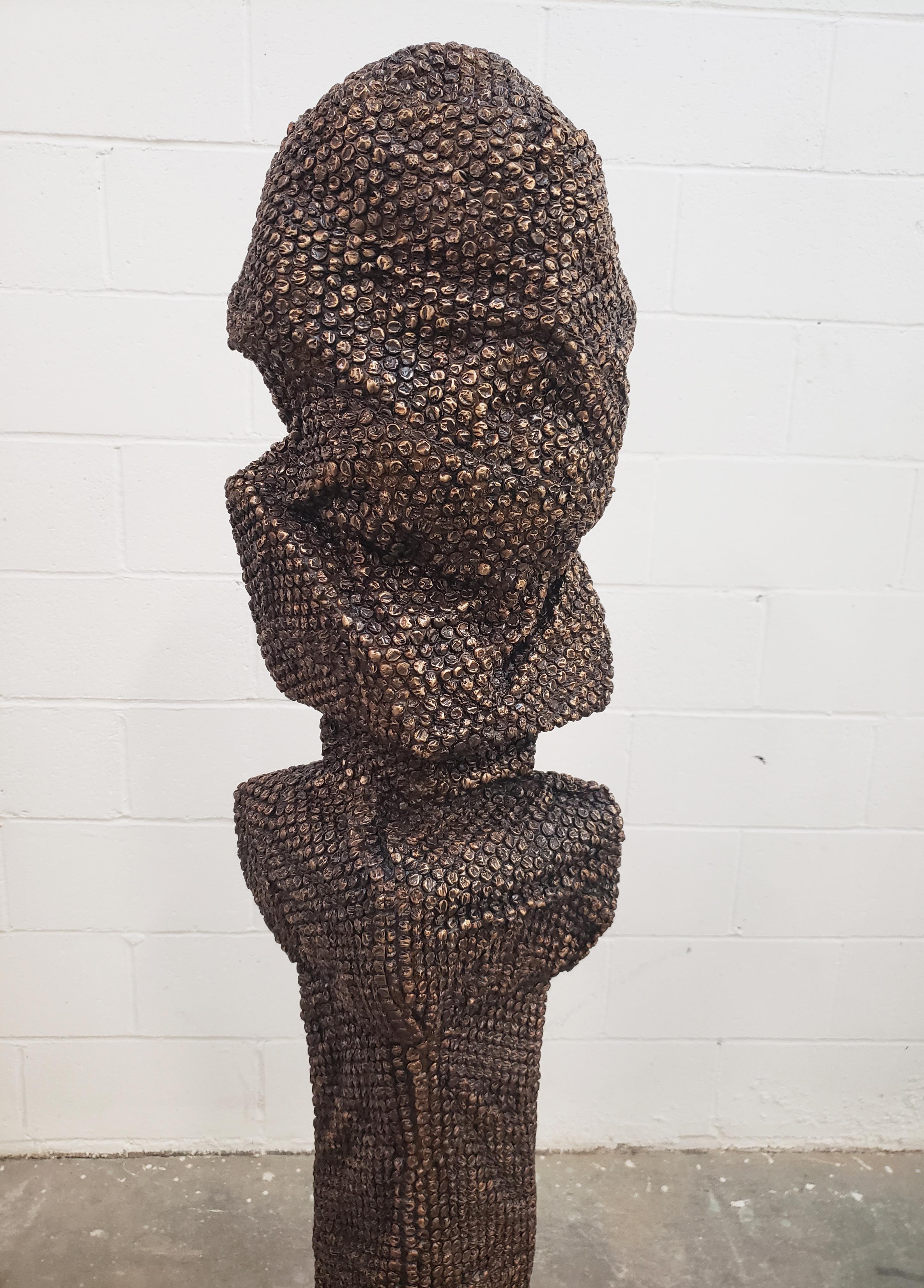 Brandon Vickerd Figurative Sculpture - Marx (bubblewrap)