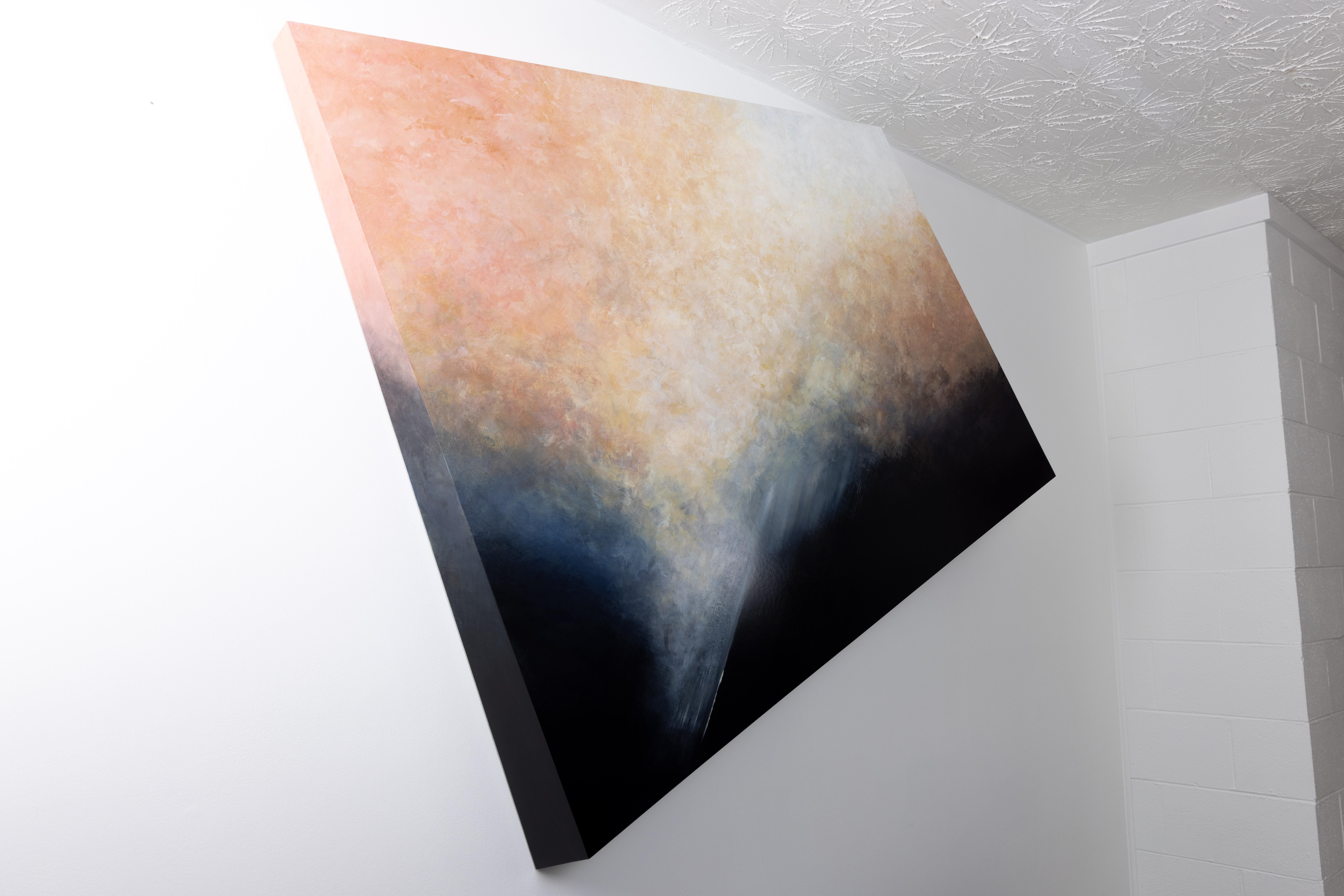 ASCENSION - Große geometrische Wand-Hänge-Skulptur/Malerei in Acryl und Tafel im Angebot 1