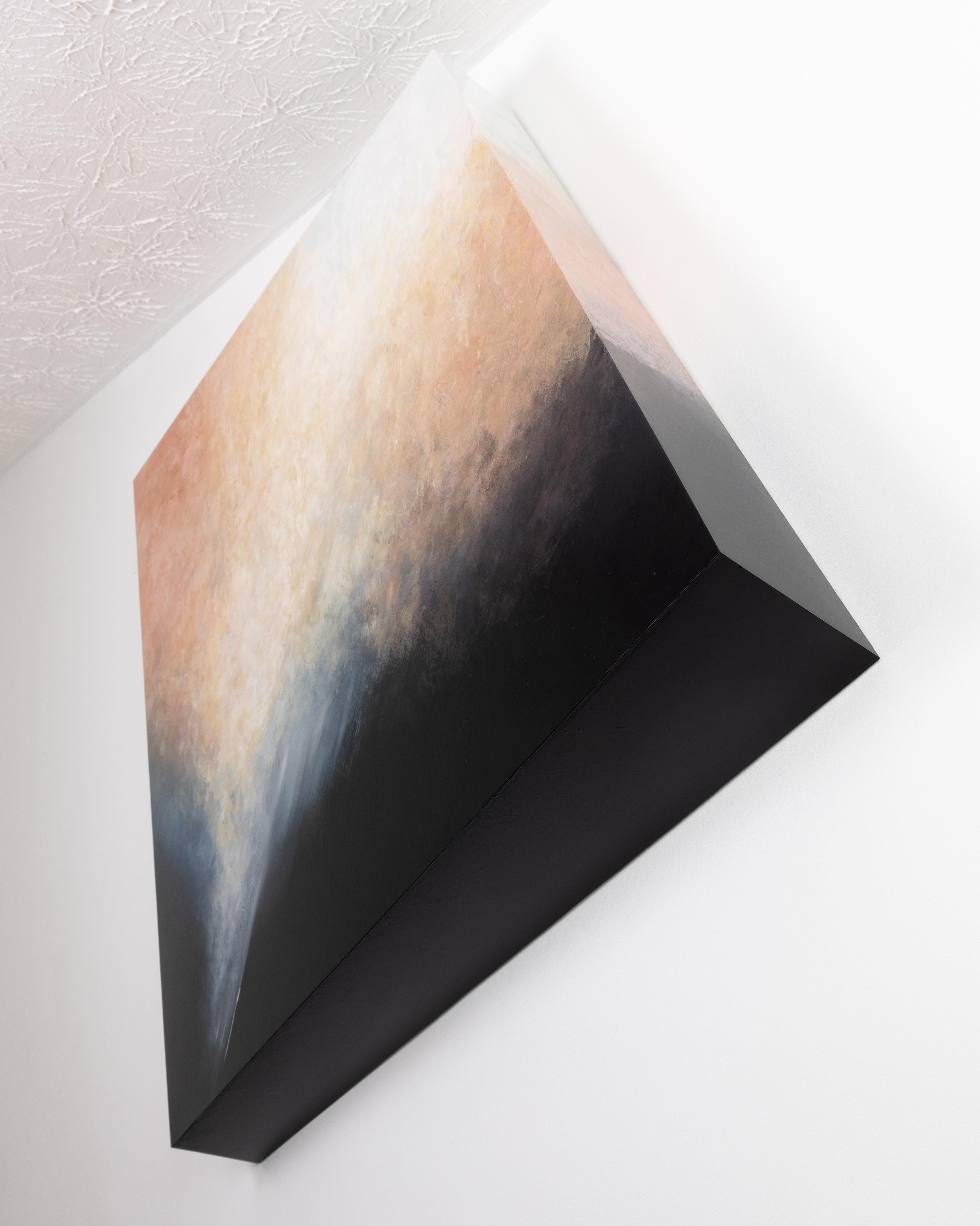 ASCENSION - Große geometrische Wand-Hänge-Skulptur/Malerei in Acryl und Tafel im Angebot 2