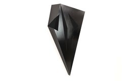 VADER - Geometric Wall Hanging Sculpture/Painting in Black 3.0 Acrylic on Panel