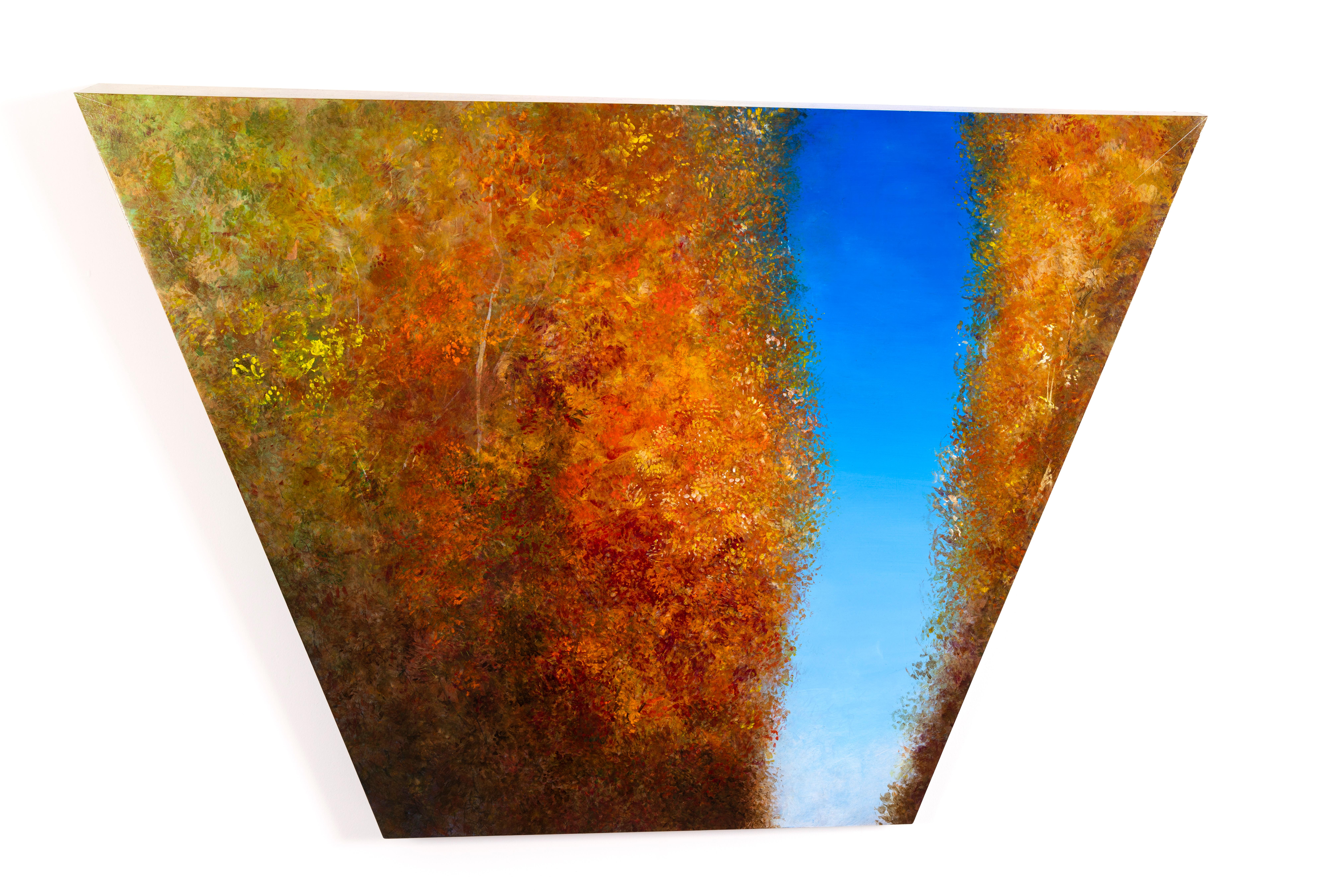 Brandon Woods Abstract Painting - AUTUMNAL II - Large Geometric Wall Hanging Painting/Sculpture in Acrylic & Panel