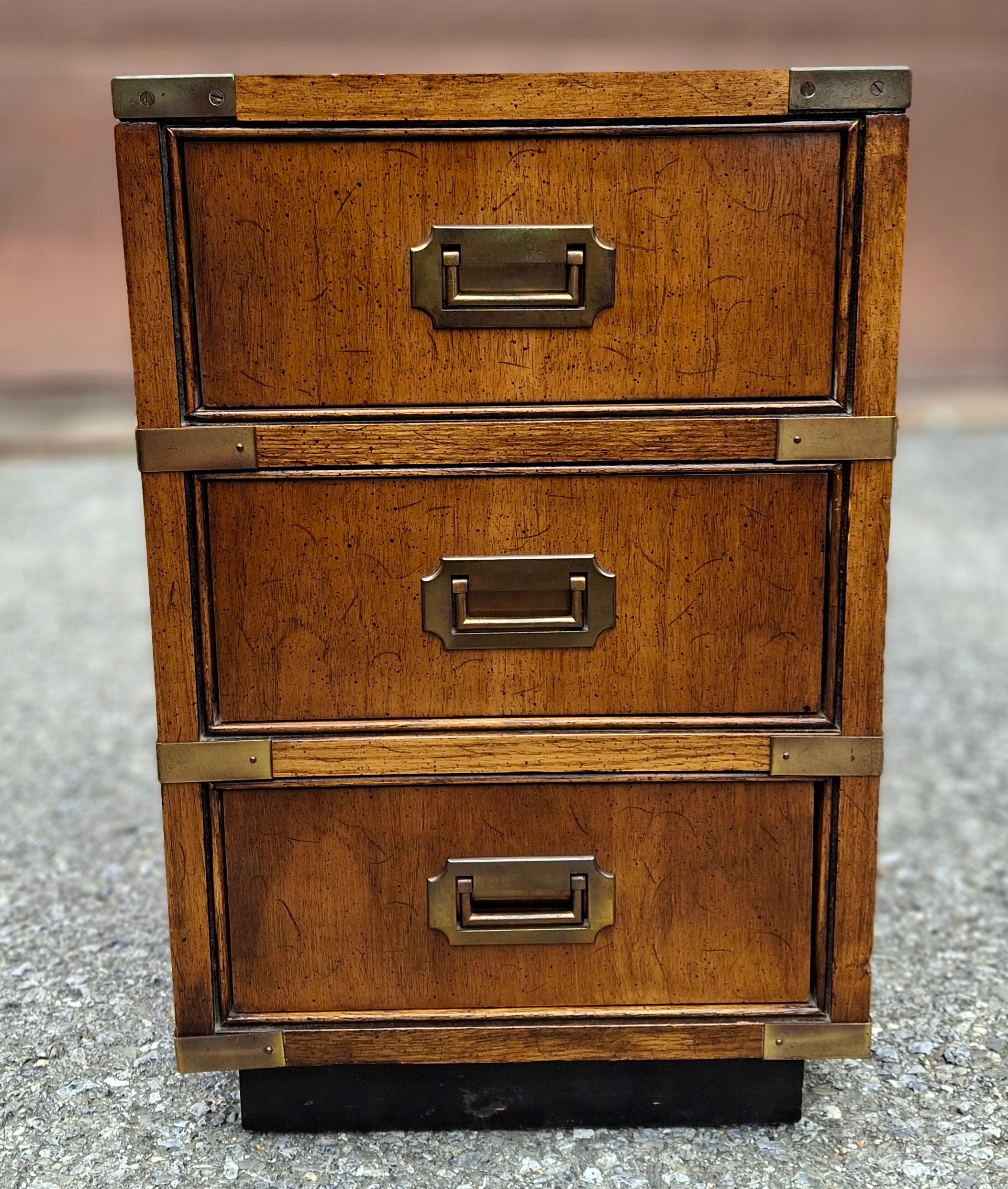 American Brandt Furniture Campaign Style Oak Side Chest of Drawers For Sale