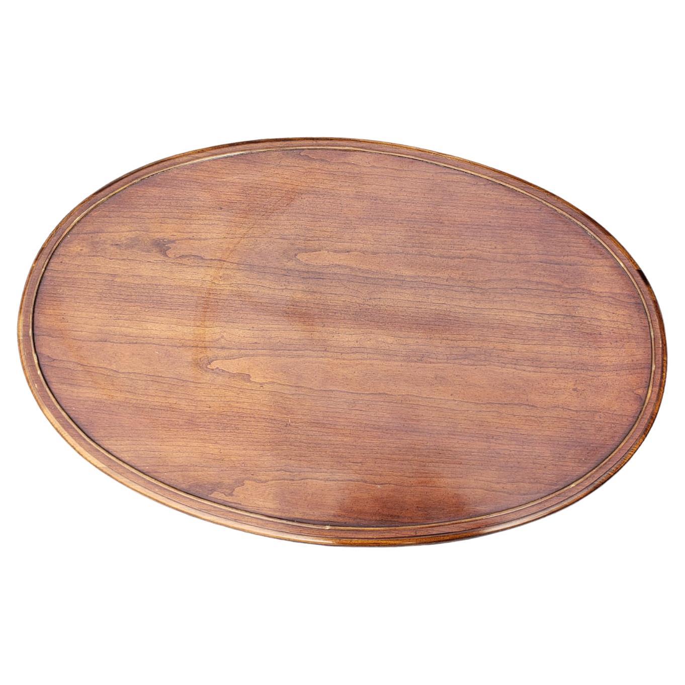 Mid-Century Modern Brandt Furniture Faux Bamboo Mahogany Oval Coffee Table, circa 1960s