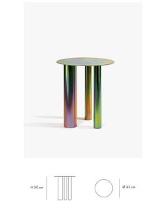 Brandt High Coffee Table CL3 - Minimalist in Rainbow zinc plating steel by NOOM
