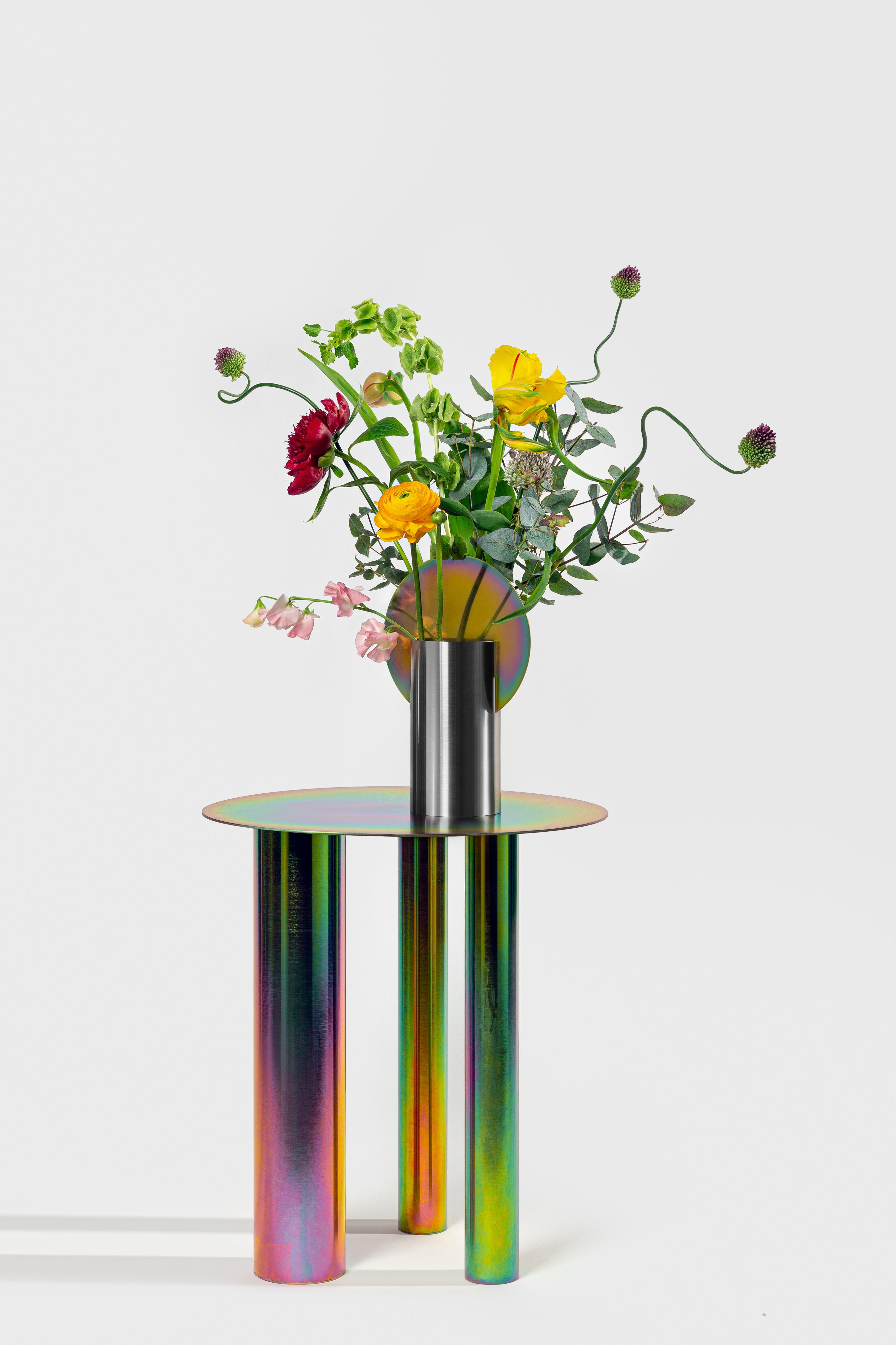 Painted Brandt High Coffee Table CL3 - Minimalist in Rainbow zinc plating steel by NOOM For Sale
