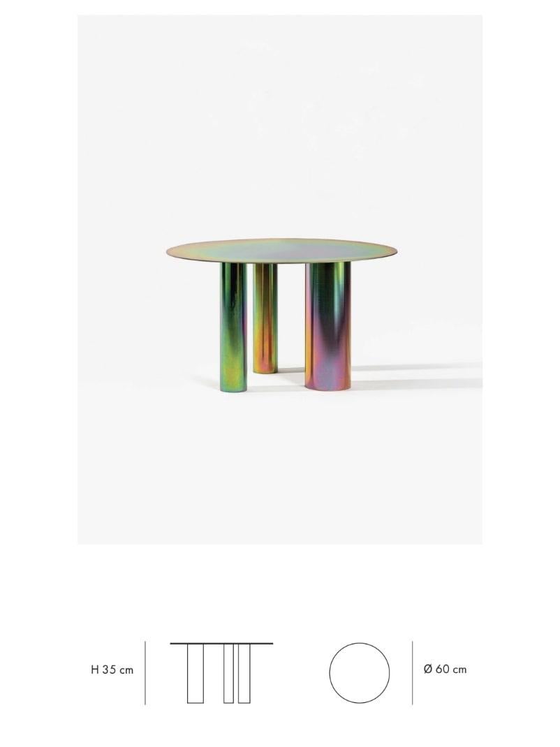 Minimalismo Tavolino basso Brandt CSL3 - Contemporary Rainbow in acciaio zincato di NOOM in vendita