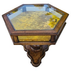 Brandt Mid-Century Hexagonal Walnut Display Table