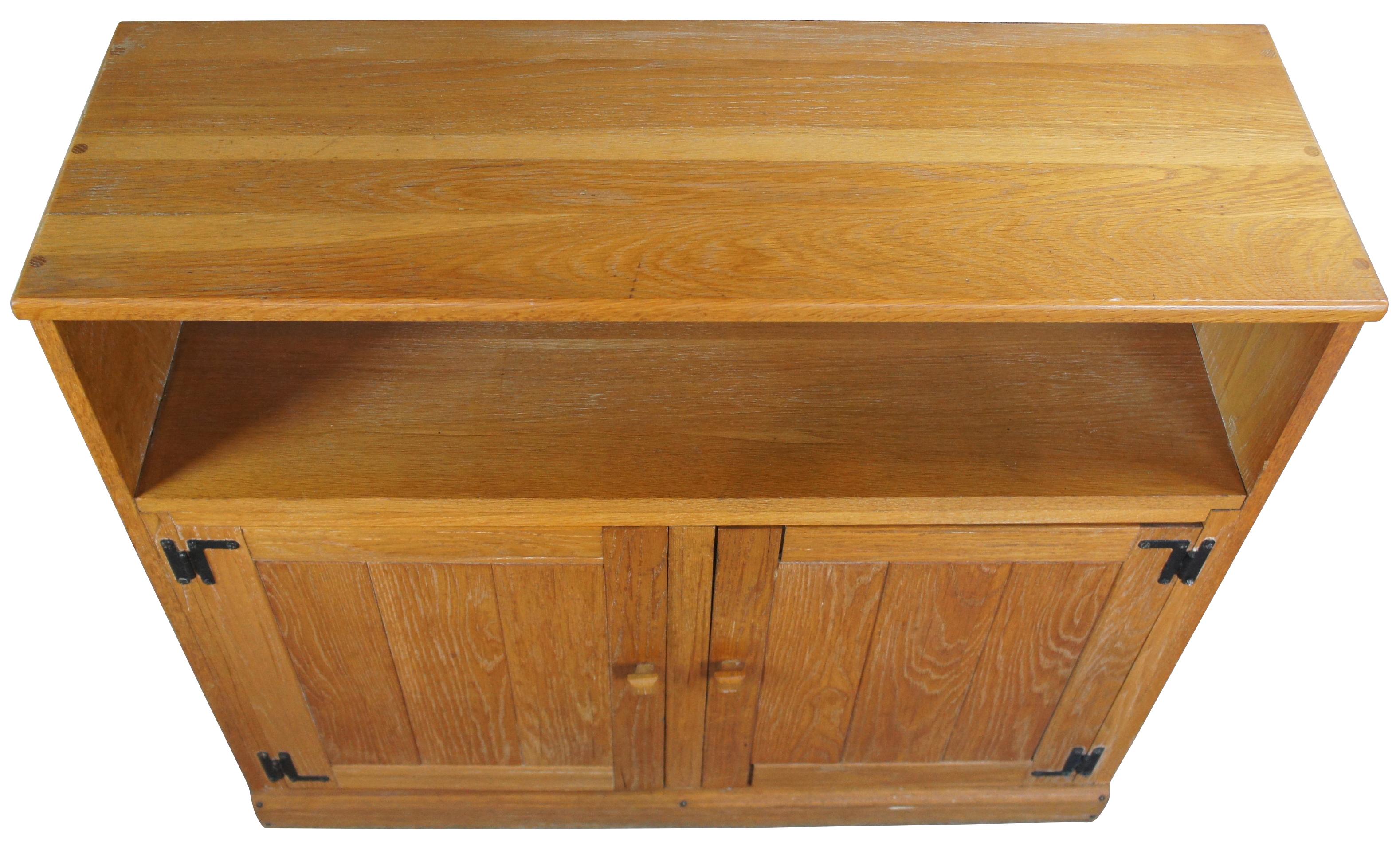 Rustic Brandt Ranch Oak Double Cabinet #1891N-8 Bookcase Console TV Stand Shelf