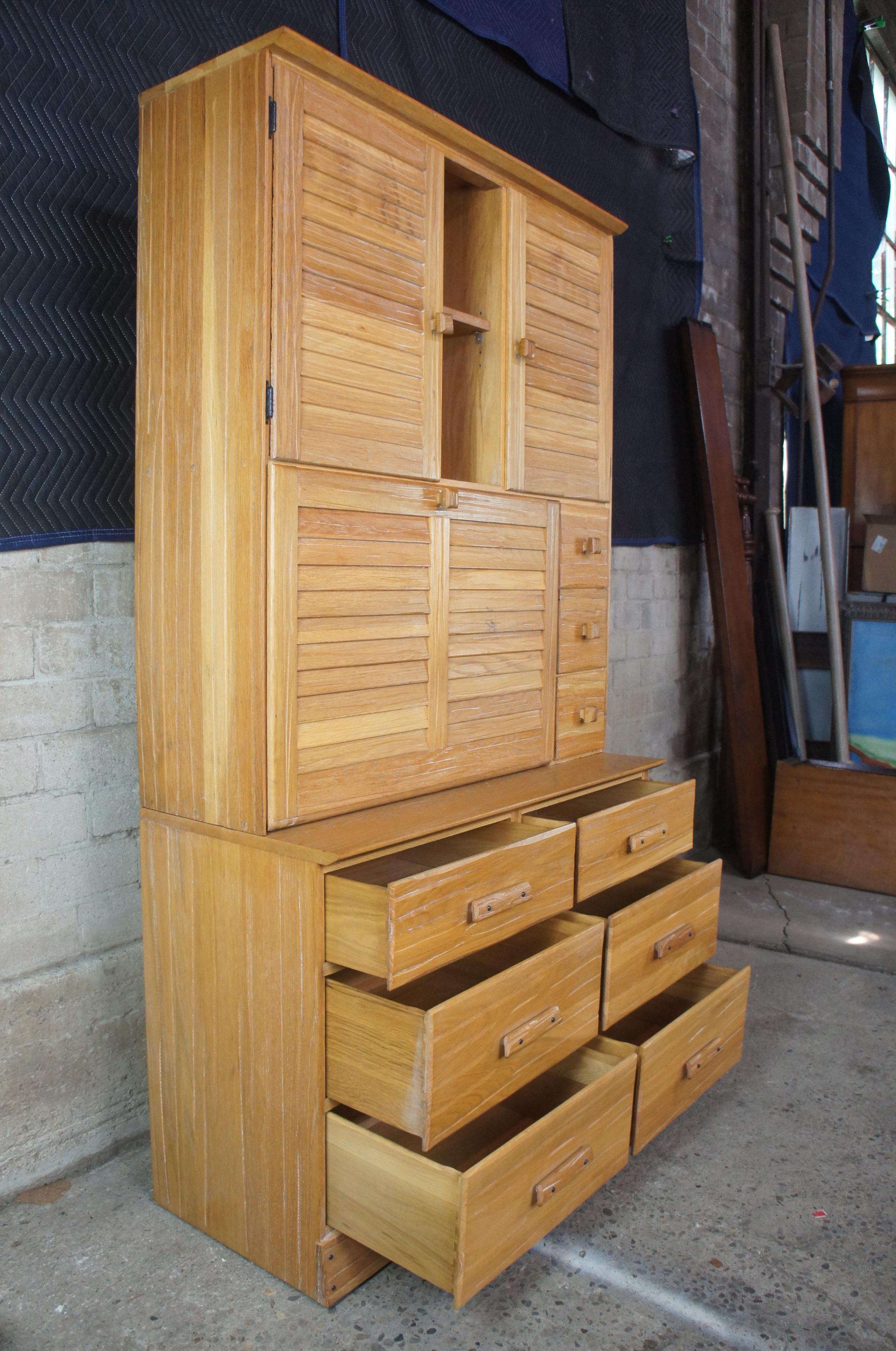 Brandt Ranch Oak Secretary Desk Cupboard Cabinet Bookcase Hutch Dresser #2947 1