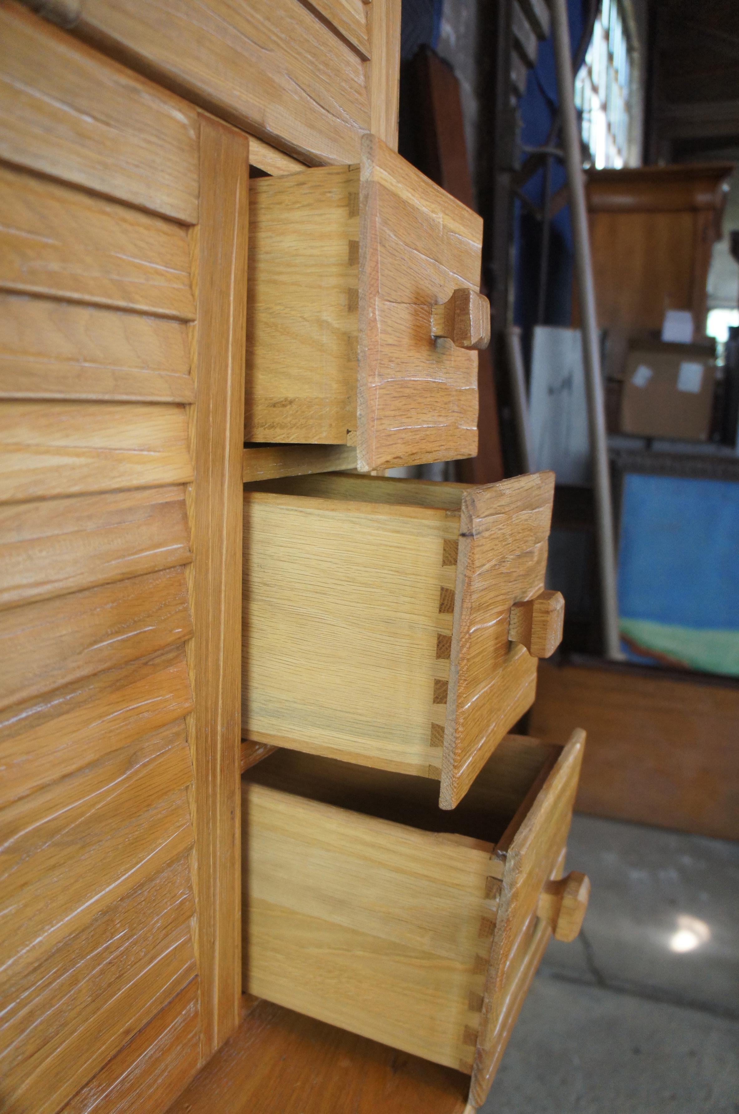 Brandt Ranch Oak Secretary Desk Cupboard Cabinet Bookcase Hutch Dresser #2947 2