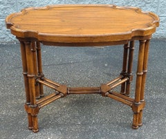 Brandt Regency Style Fruitwood Faux Bamboo Side Table