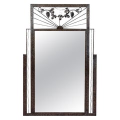 Brandt Style Art Deco Iron Grape & Leaves Mirror