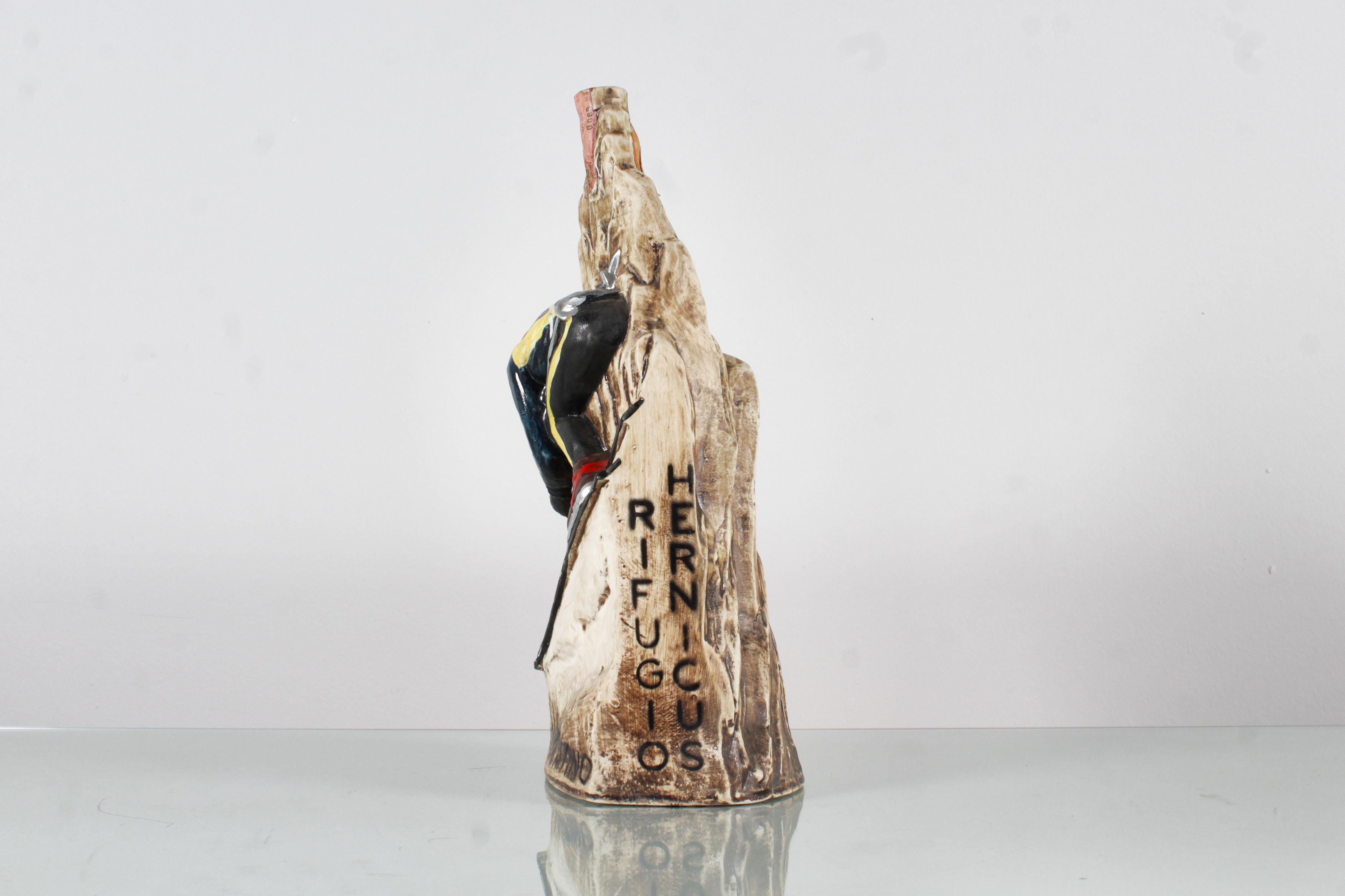 Brandy in Hand-Crafted and Painted Ceramic Sculpture Italian Distillery in 50s For Sale 4