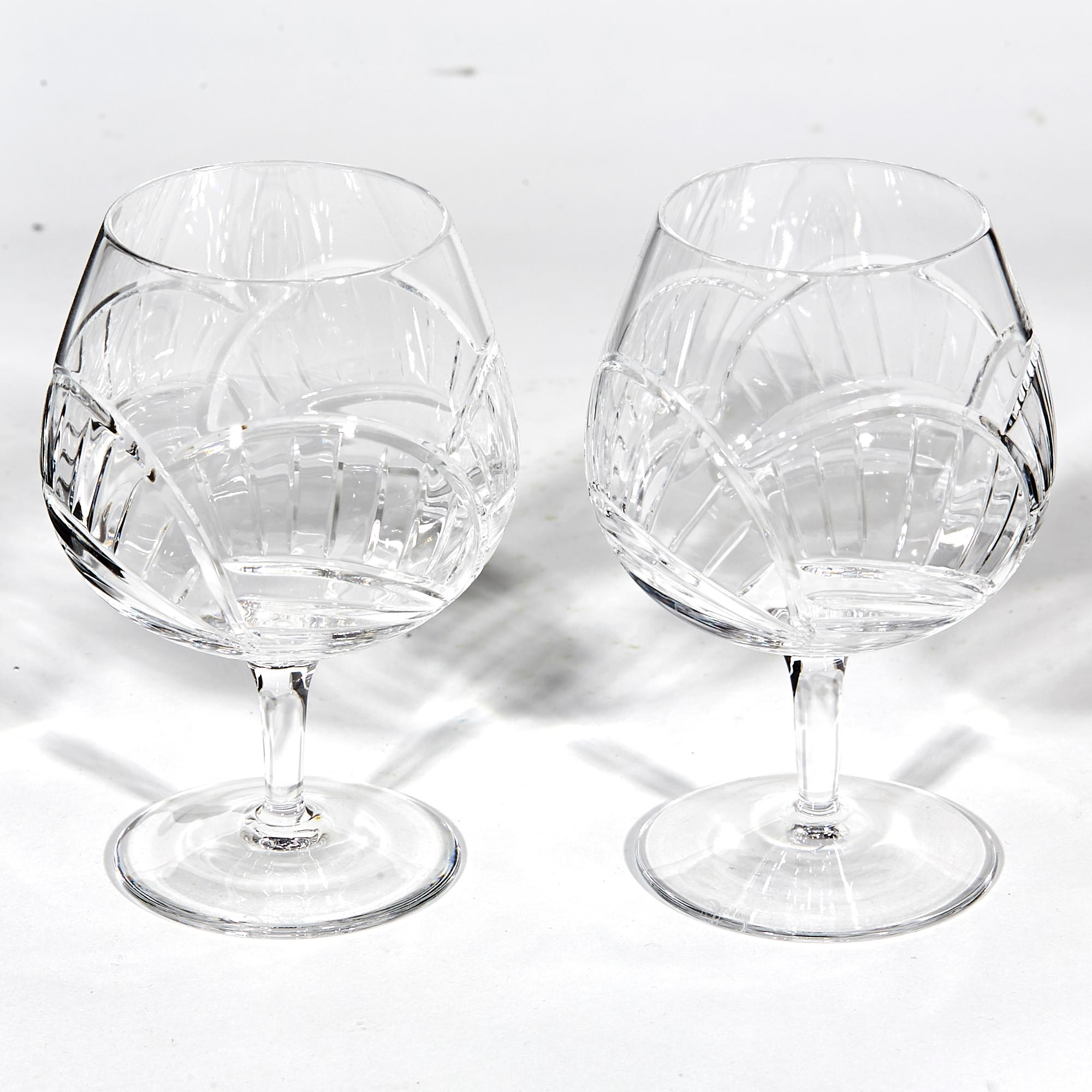 Pair of brandy snifters by Rogaska Crystal in their 