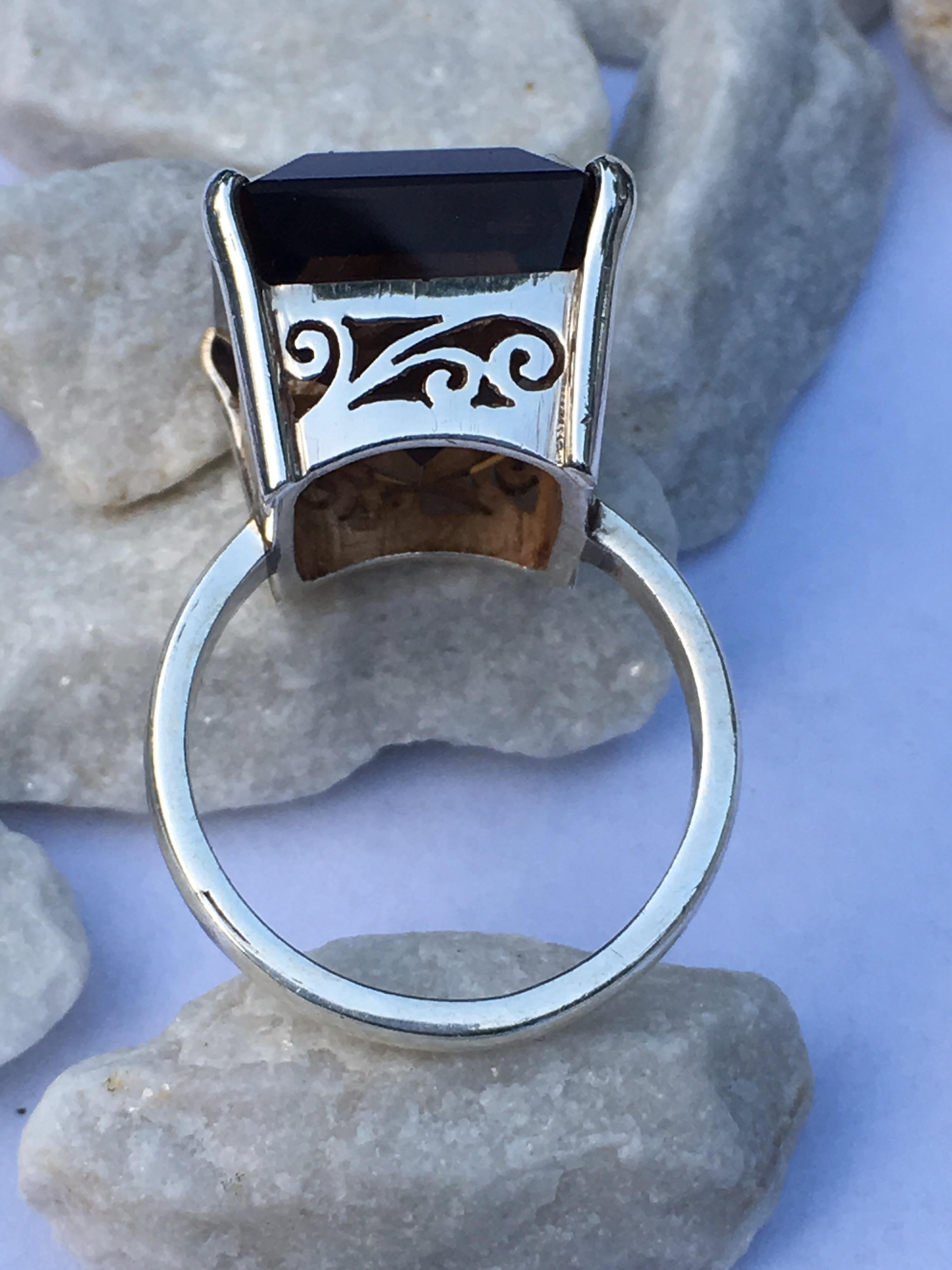 Brandy Topaz Ring Set in Sterling Silver For Sale 5