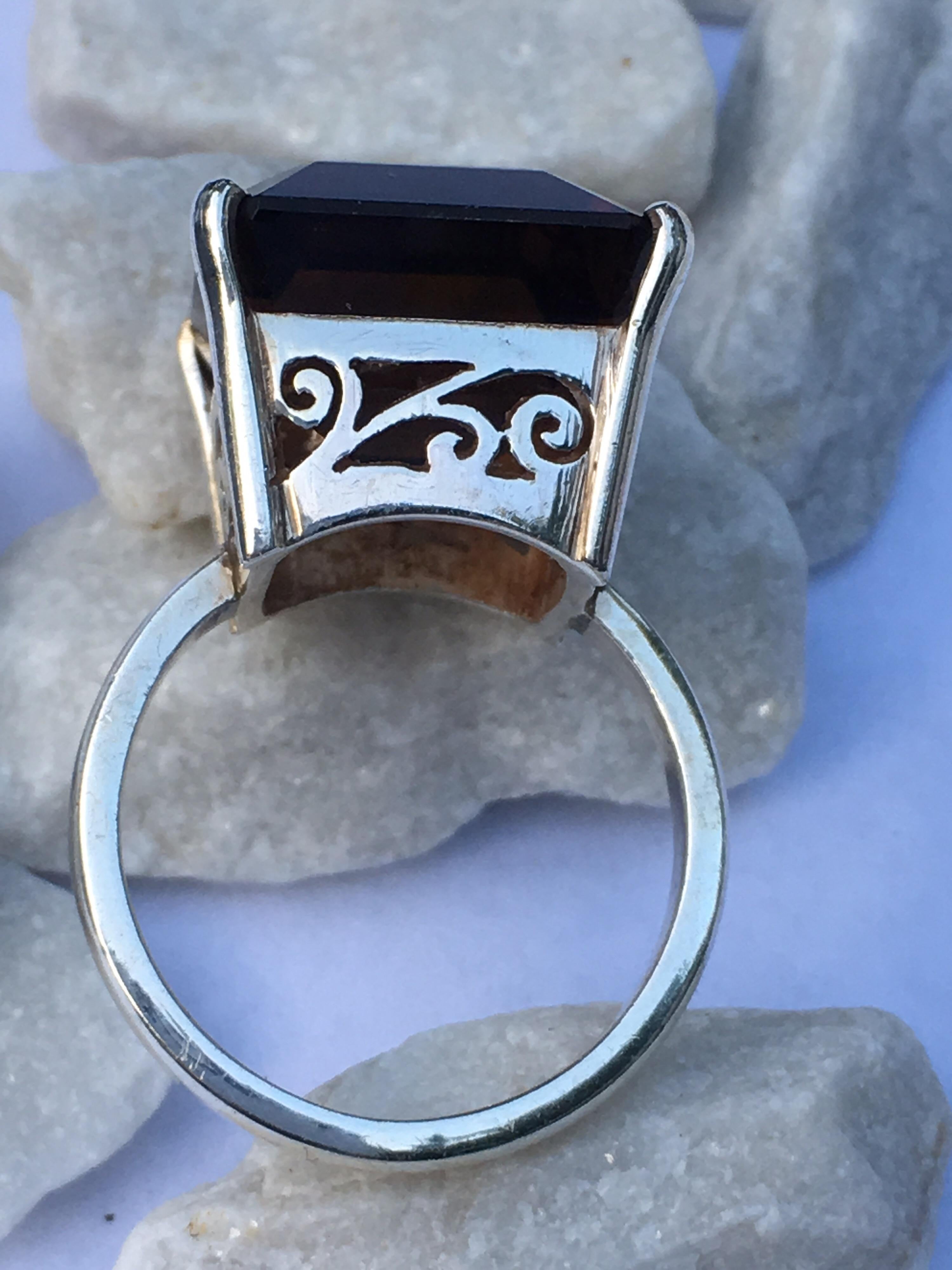 Brandy Topaz Ring Set in Sterling Silver For Sale 8
