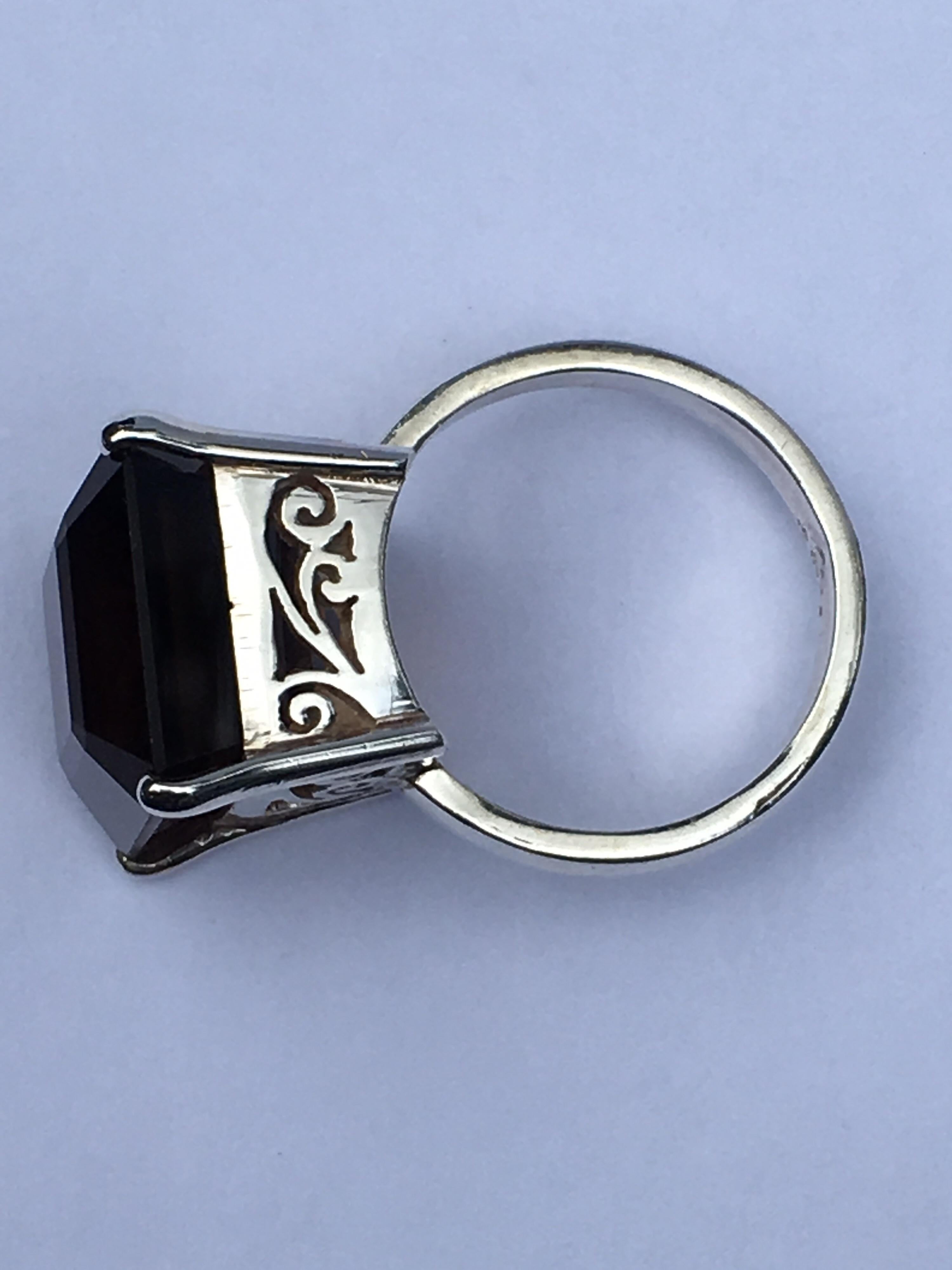 Brandy Topaz Ring Set in Sterling Silver For Sale 1