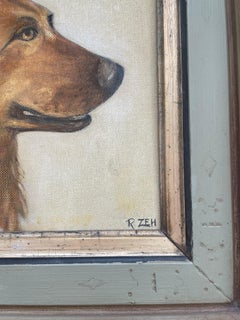 “Brandy” – Vintage Dog Portrait Oil Painting by R. Zeh, 1977