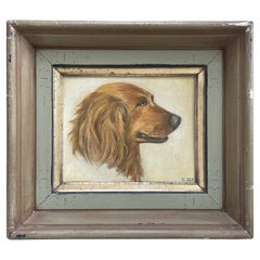 “Brandy” – Vintage Dog Portrait Oil Painting by R. Zeh, 1977