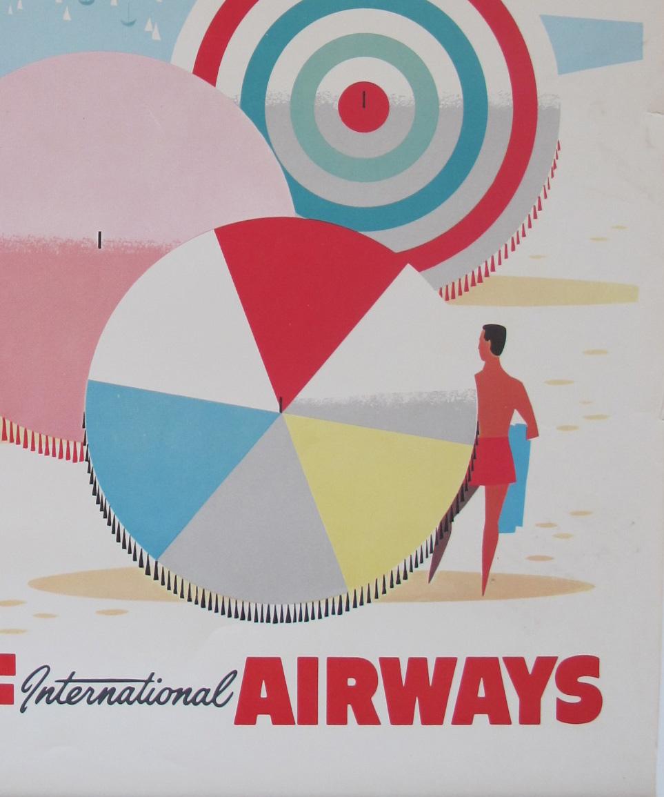 20th Century Braniff 1950s Brazil Travel Airline Poster