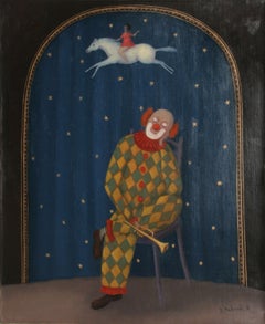Dreaming Clown, Oil on Canvas by Branko Bahunek
