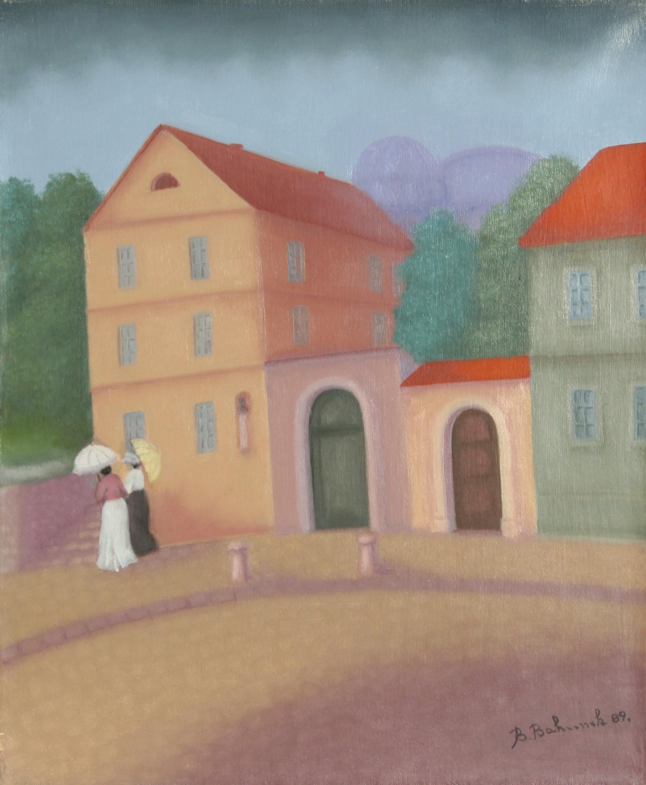 Dubrovnik Scene II, Modern Oil Painting on Canvas by Branko Bahunek