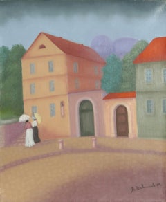 Dubrovnik Scene II , Oil on Canvas by Branko Bahunek