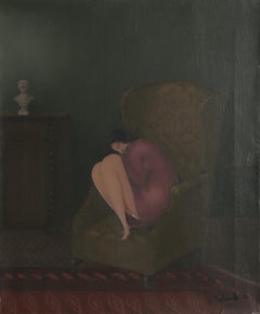 Femme endormie, huile sur toile de Branko Bahunek