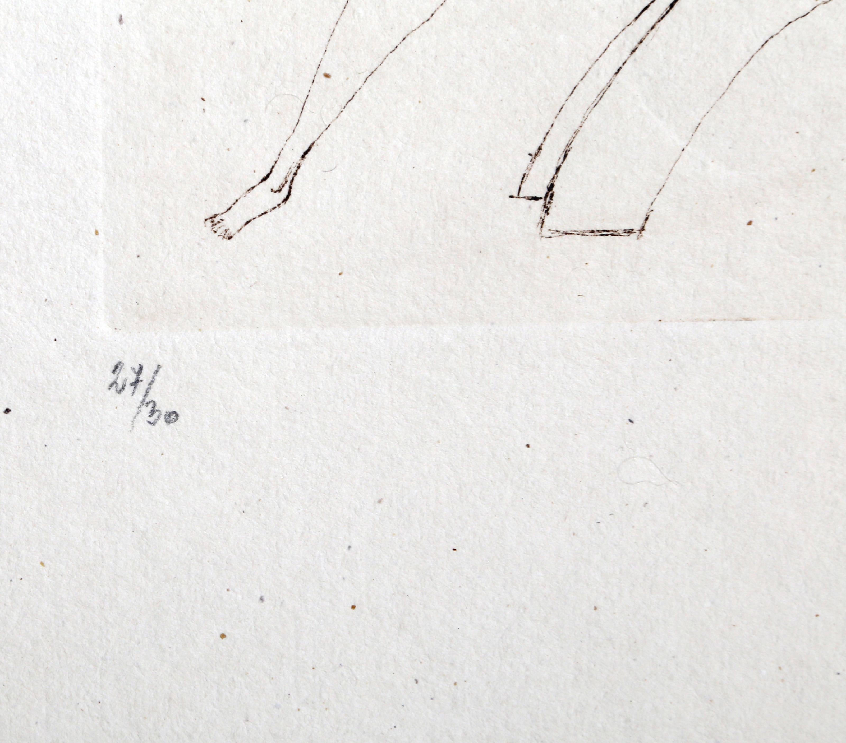 Activities Portfolio, Three Etchings on handcut paper by Branko Bahunek For Sale 10