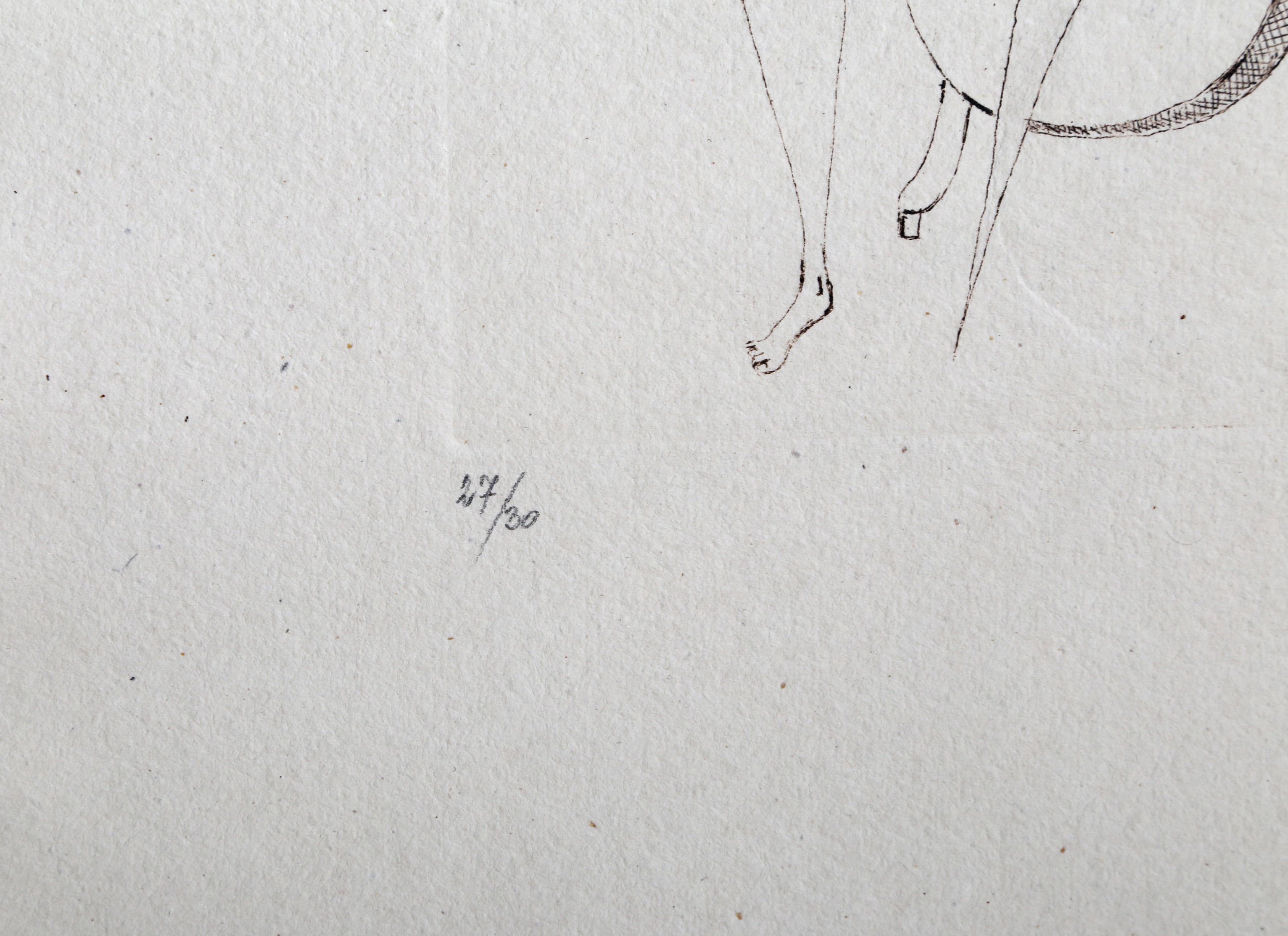 Activities Portfolio, Three Etchings on handcut paper by Branko Bahunek For Sale 14