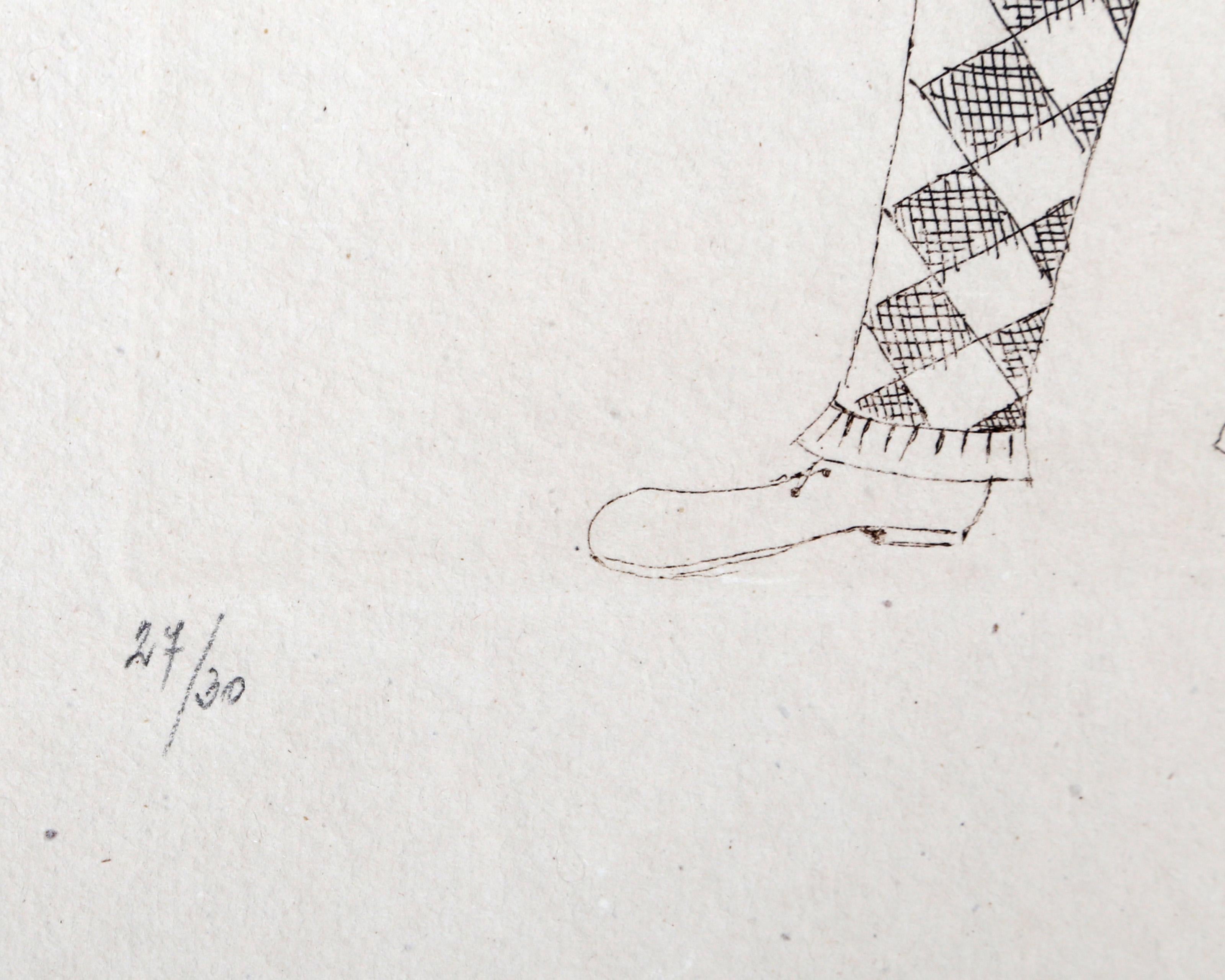 Activities Portfolio, Three Etchings on handcut paper by Branko Bahunek For Sale 6