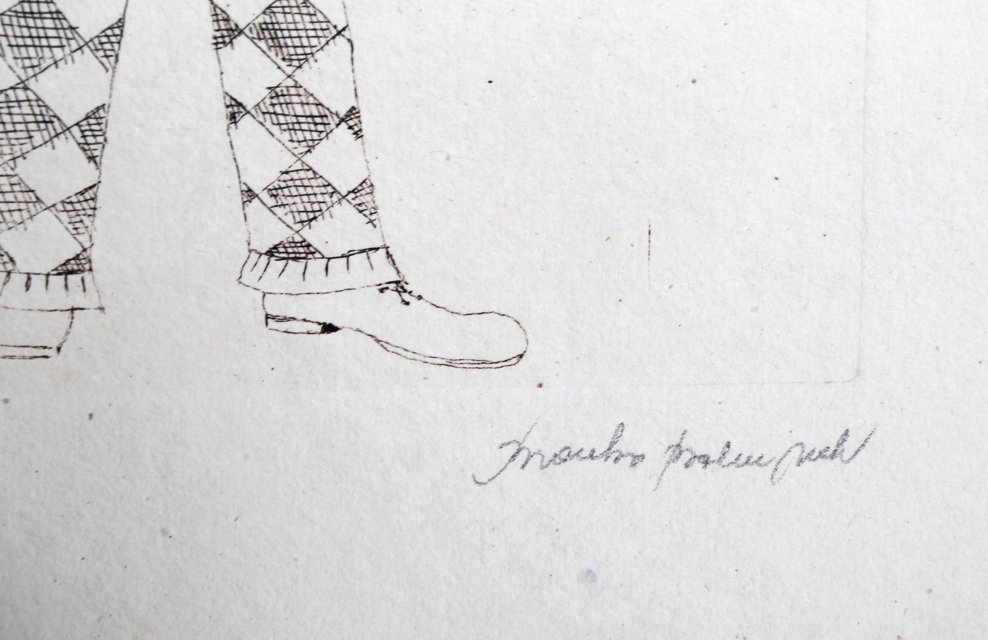 Activities Portfolio, Three Etchings on handcut paper by Branko Bahunek For Sale 7