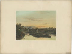 Brantas River as a Mountain Stream – East Java Landscape Lithograph, 1872
