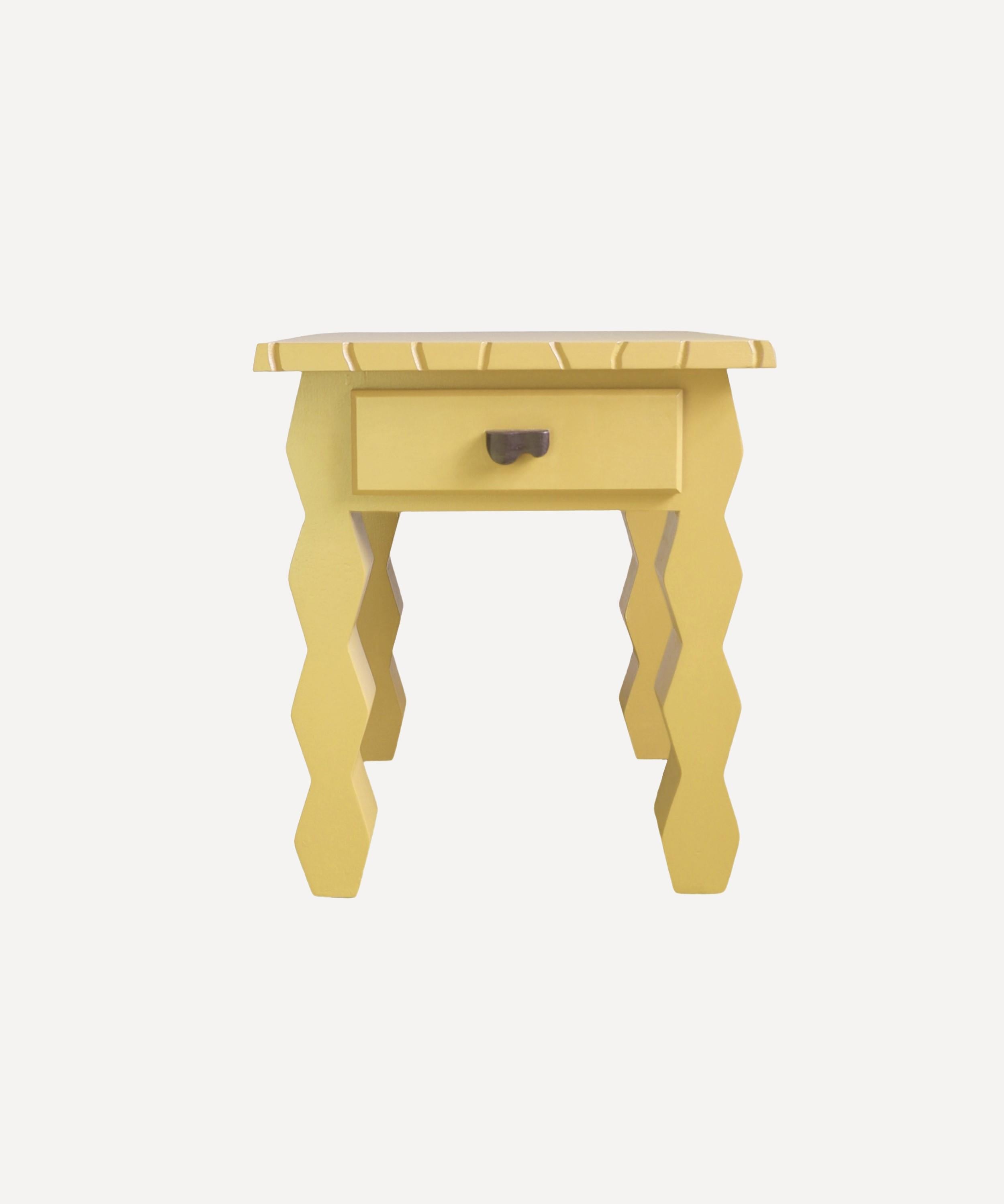 Post-Modern Braque's Bedside Table, by Josh Page Studio Finished in Gervase Yellow Handmade For Sale