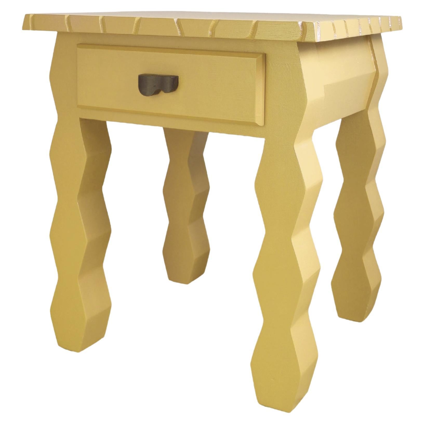 Braque's Bedside Table, by Josh Page Studio Finished in Gervase Yellow Handmade