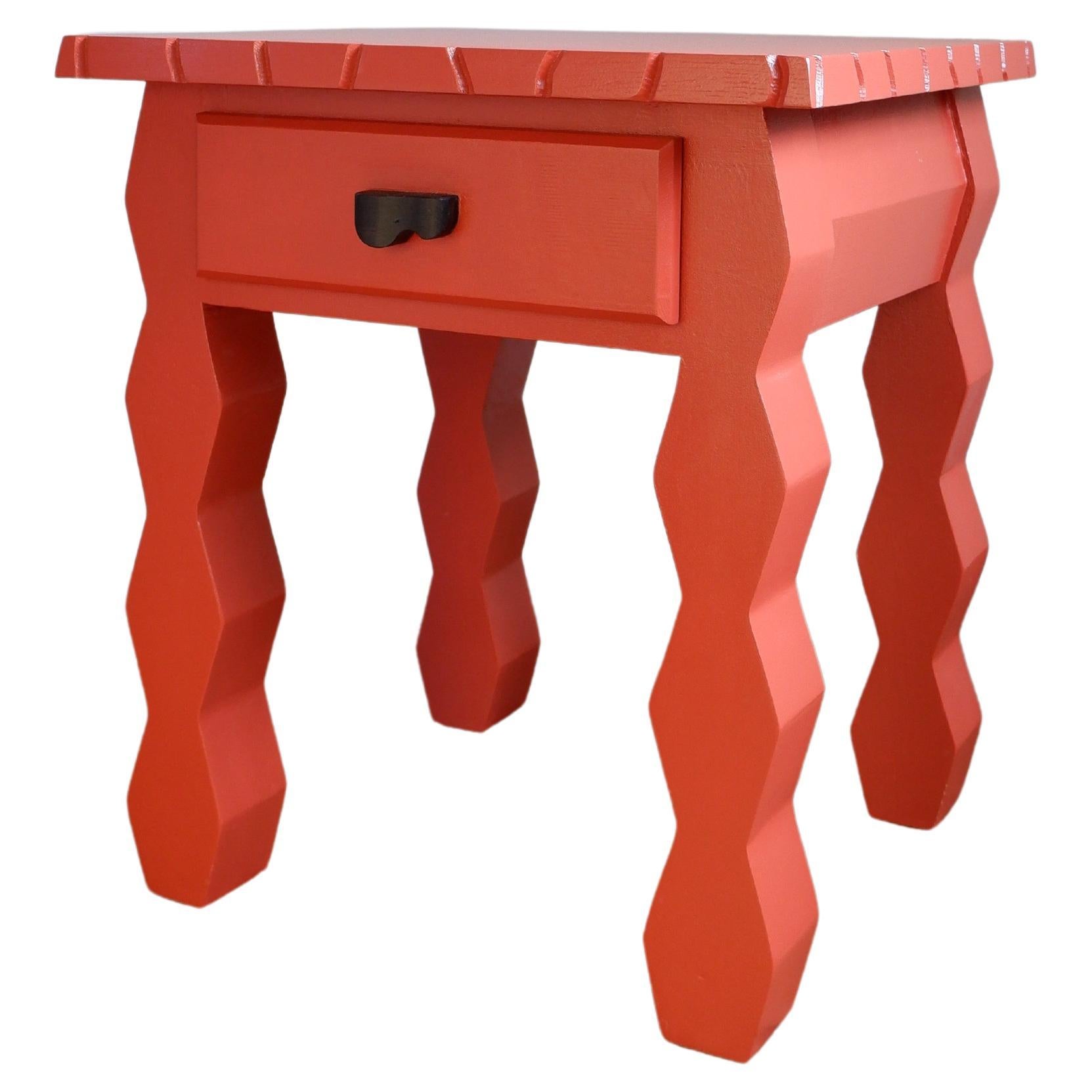 Braque's Bedside Table, by Josh Page Studio Finished in Bamboozle Red. Handmade