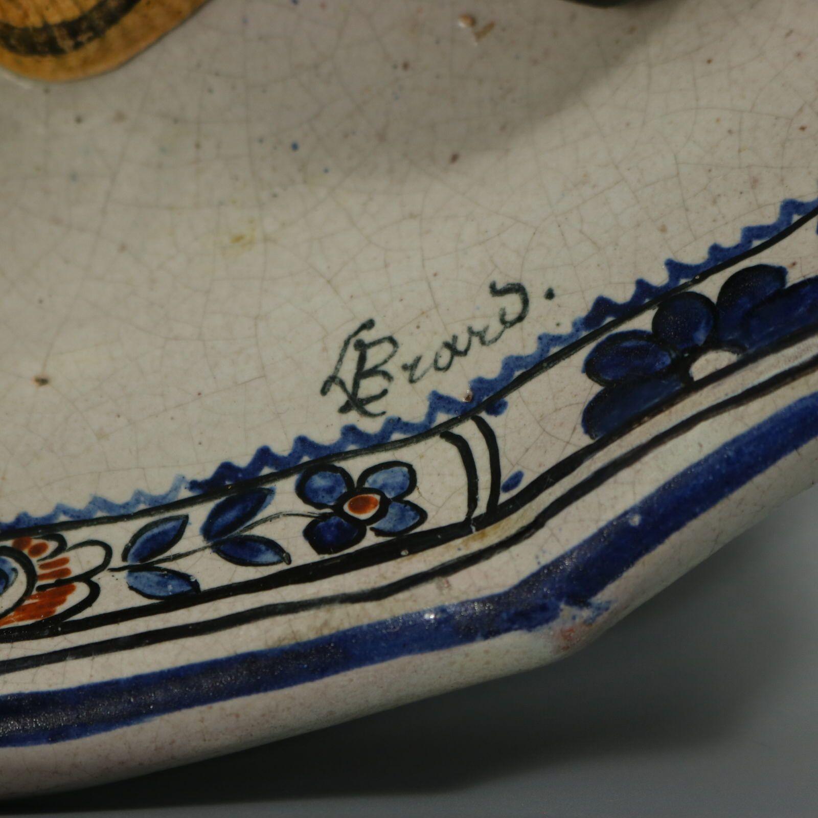 Brard French Palissy Majolica Wall Platter with Fish 7