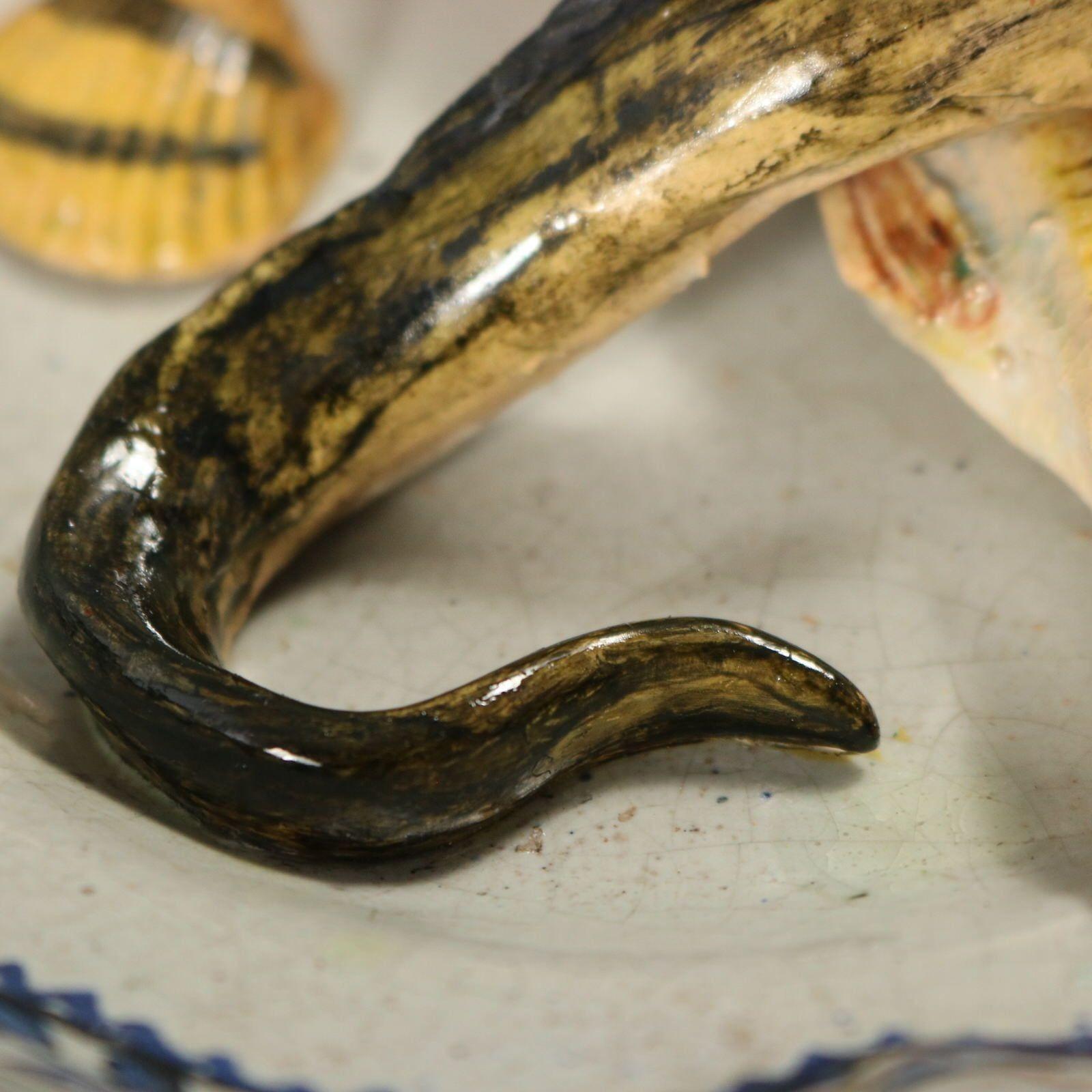 Brard French Palissy Majolica Wall Platter with Fish 11