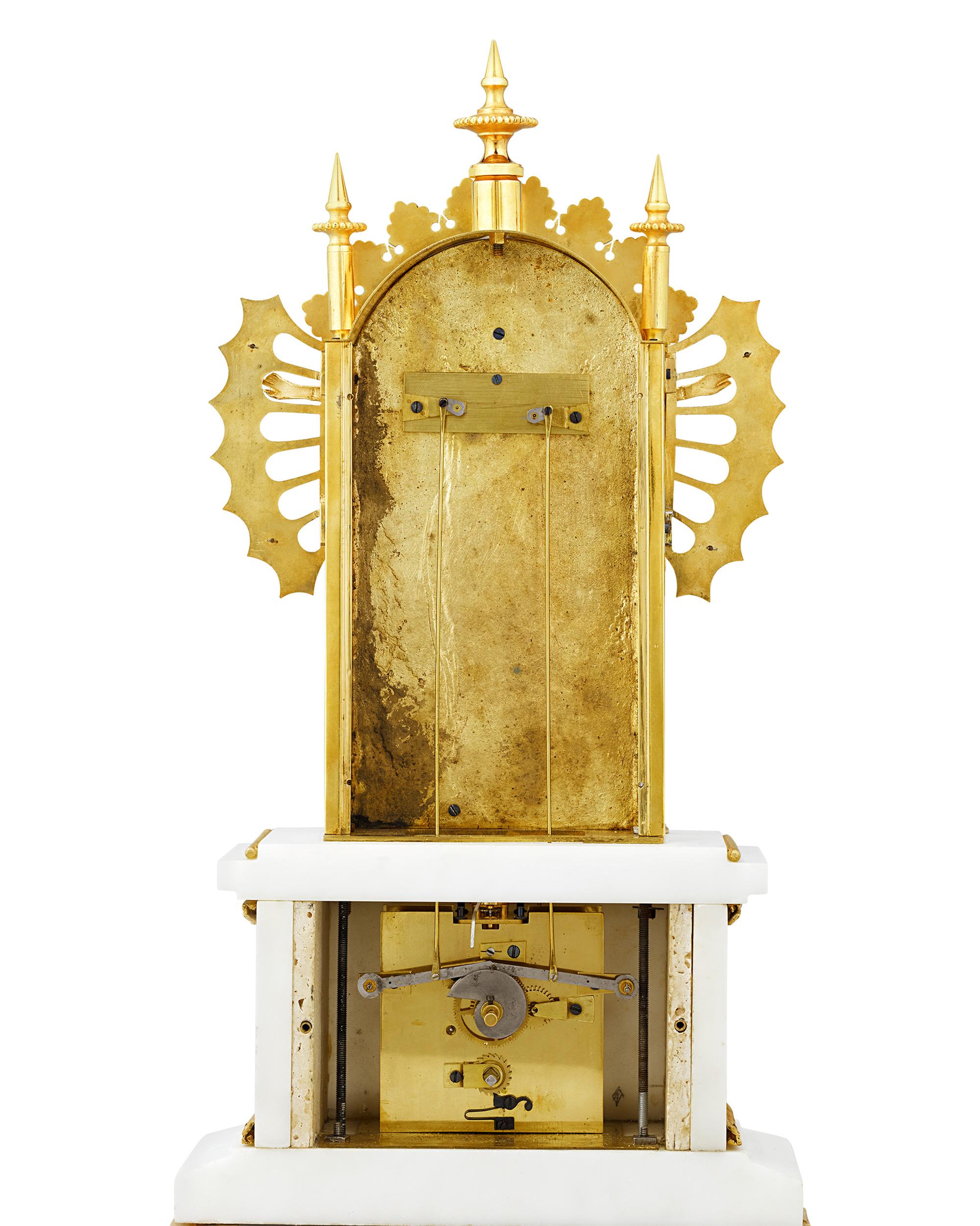 Bras En L'air French Mantel Clock In Excellent Condition For Sale In New Orleans, LA