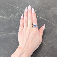 BRASH Contemporary 3.86 CT No Heat Burma Sapphire Platin Flush Set Unisex Ring