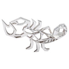 BRASH Platinum Faceted Geometric GEO Scorpion Unisex Scorpio Brooch Pin