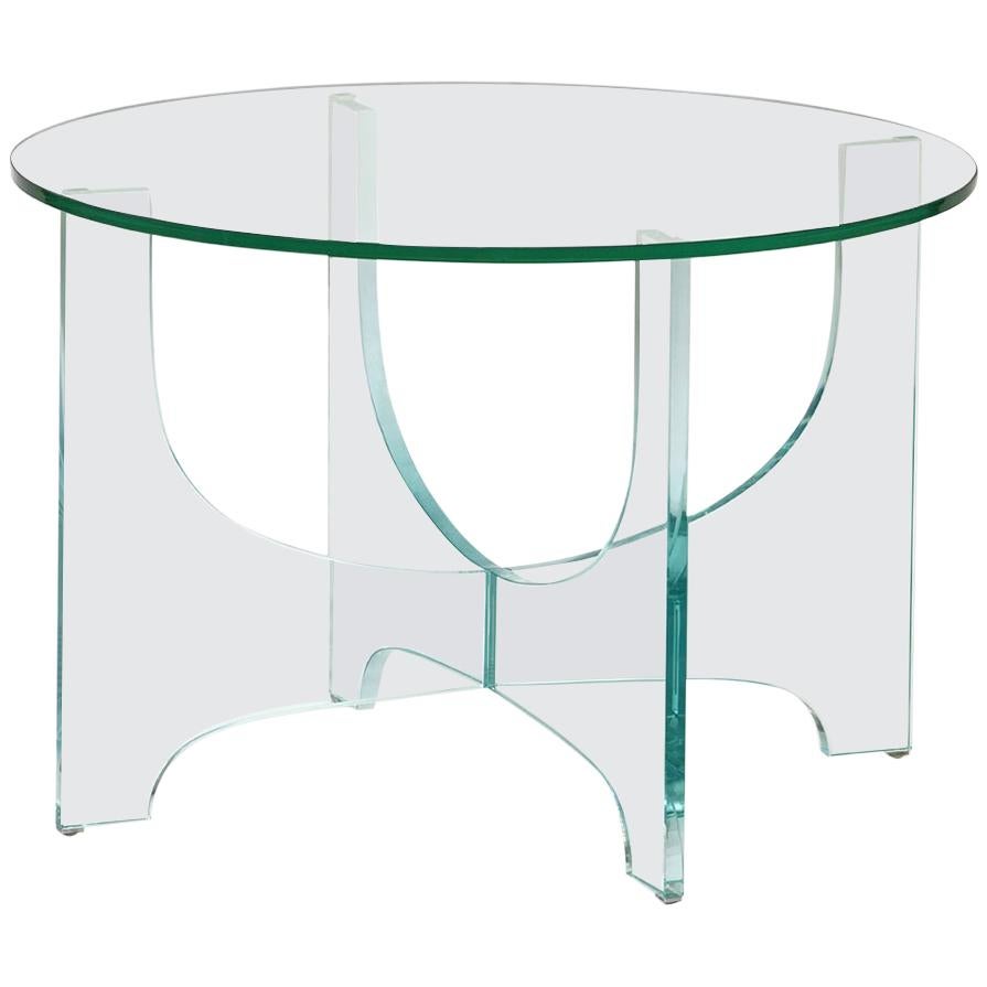 Brasília Brazilian Contemporary Glass Corner Table by Lattoog, Smaller