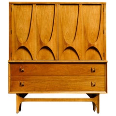 Vintage 'Brasilia' by Broyhill Premier Highboy Dresser, Refinished, 1960s, Signed 