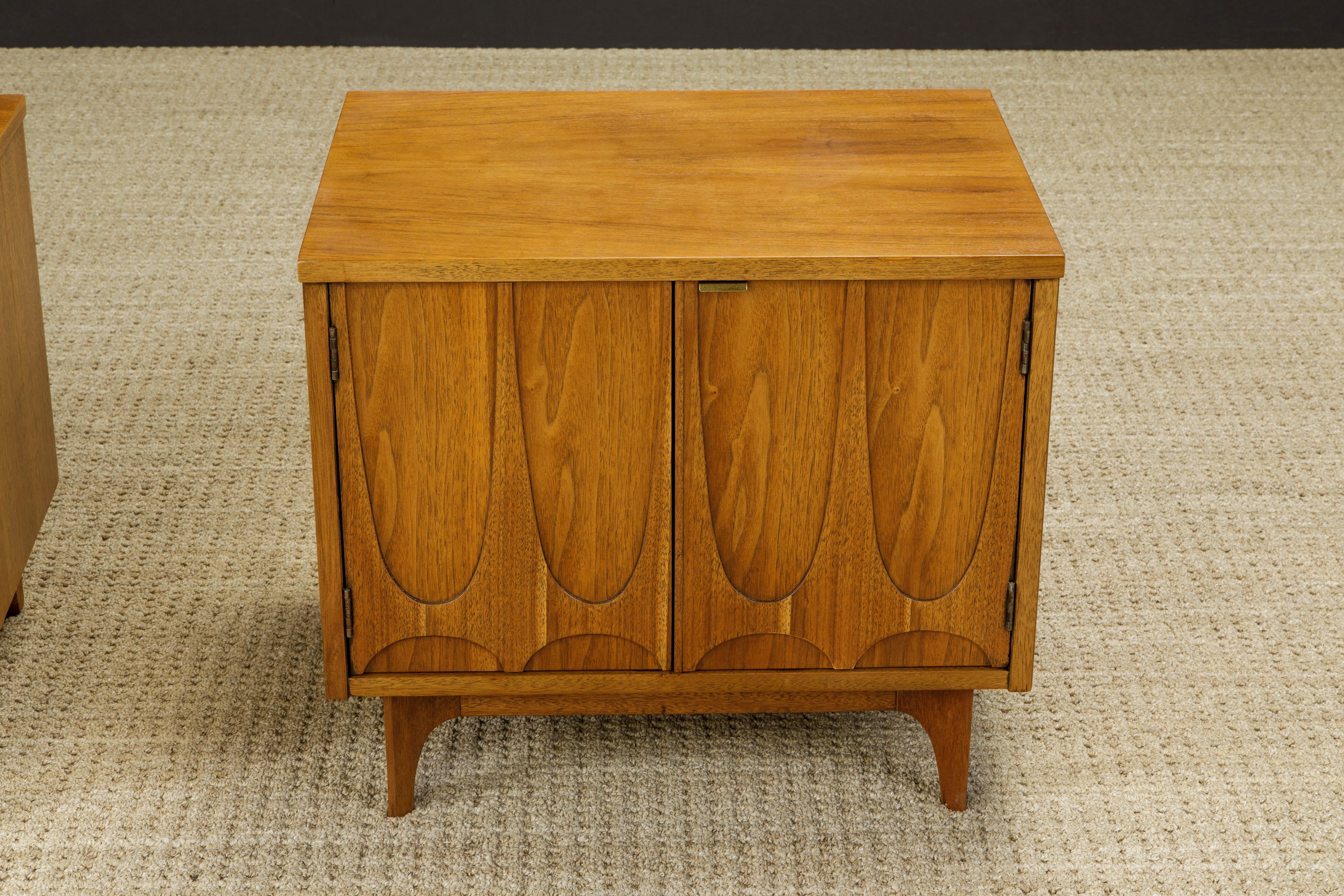 American 'Brasilia' by Broyhill Premier Pair of End / Side Tables, Refinished, 1960s